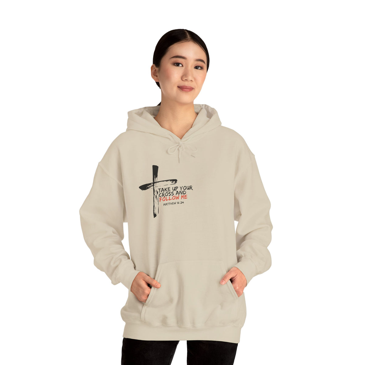 Take Up Your Cross and Follow Me Unisex Heavy Blend™ Hooded Sweatshirt