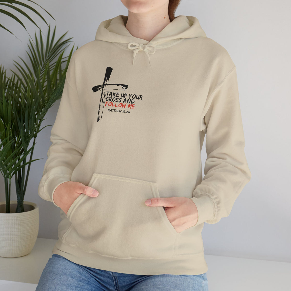 "Take Up Your Cross and Follow Me" Unisex Heavy Blend™ Hooded Sweatshirt