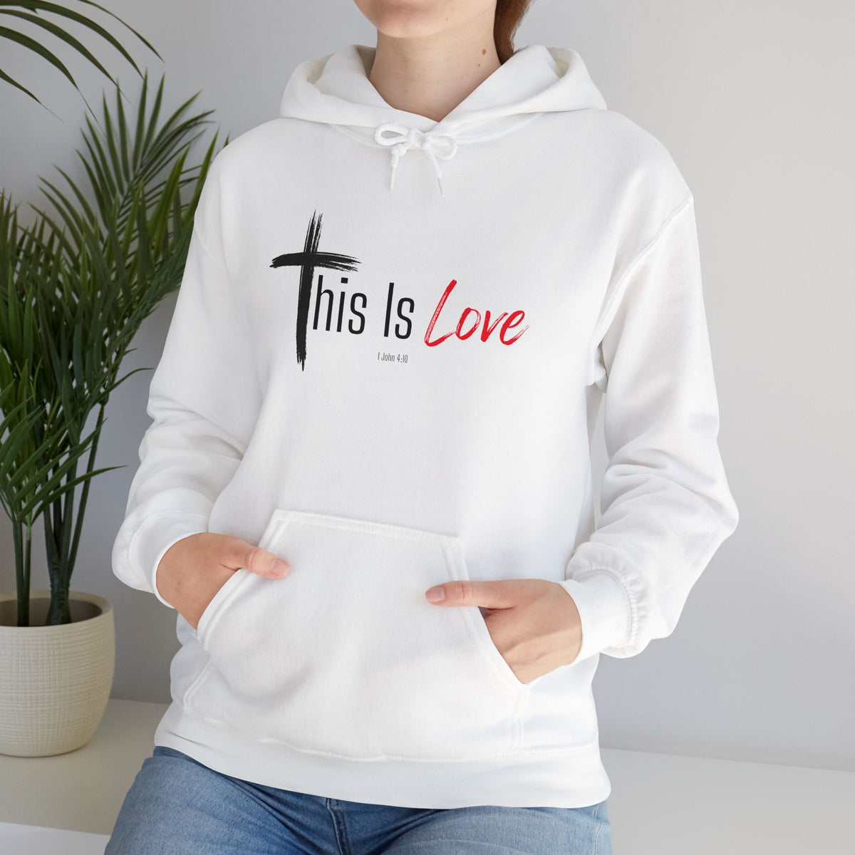This Is Love Christian Hoodie – 1 John 4:10 Faith Apparel - Unisex Heavy Blend™ Hooded Sweatshirt