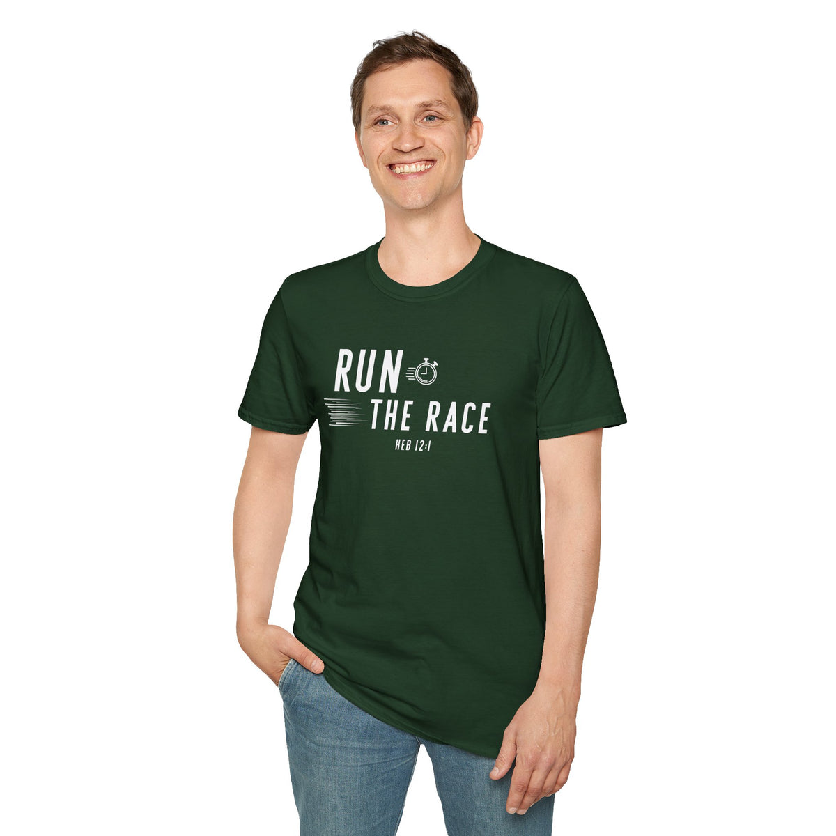 Run the Race Christian T-Shirt – Hebrews 12:1 Faith Apparel