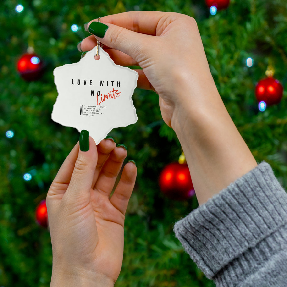 "Love With No Limits" Ceramic Ornament, 4 Shapes