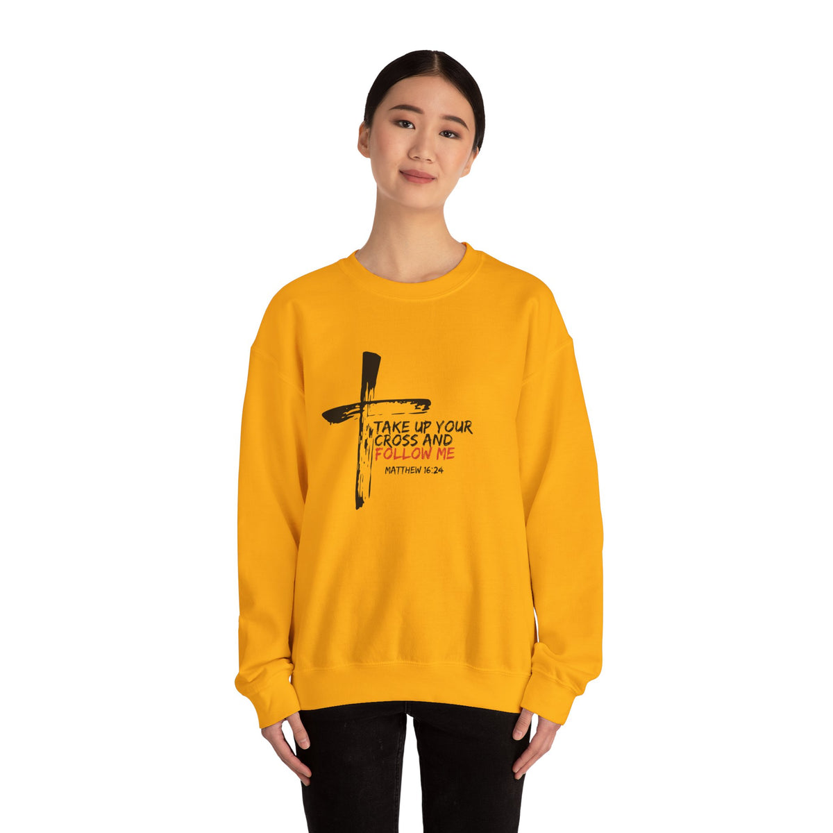 Take Up Your Cross and Follow Me- Unisex Heavy Blend™ Crewneck Sweatshirt