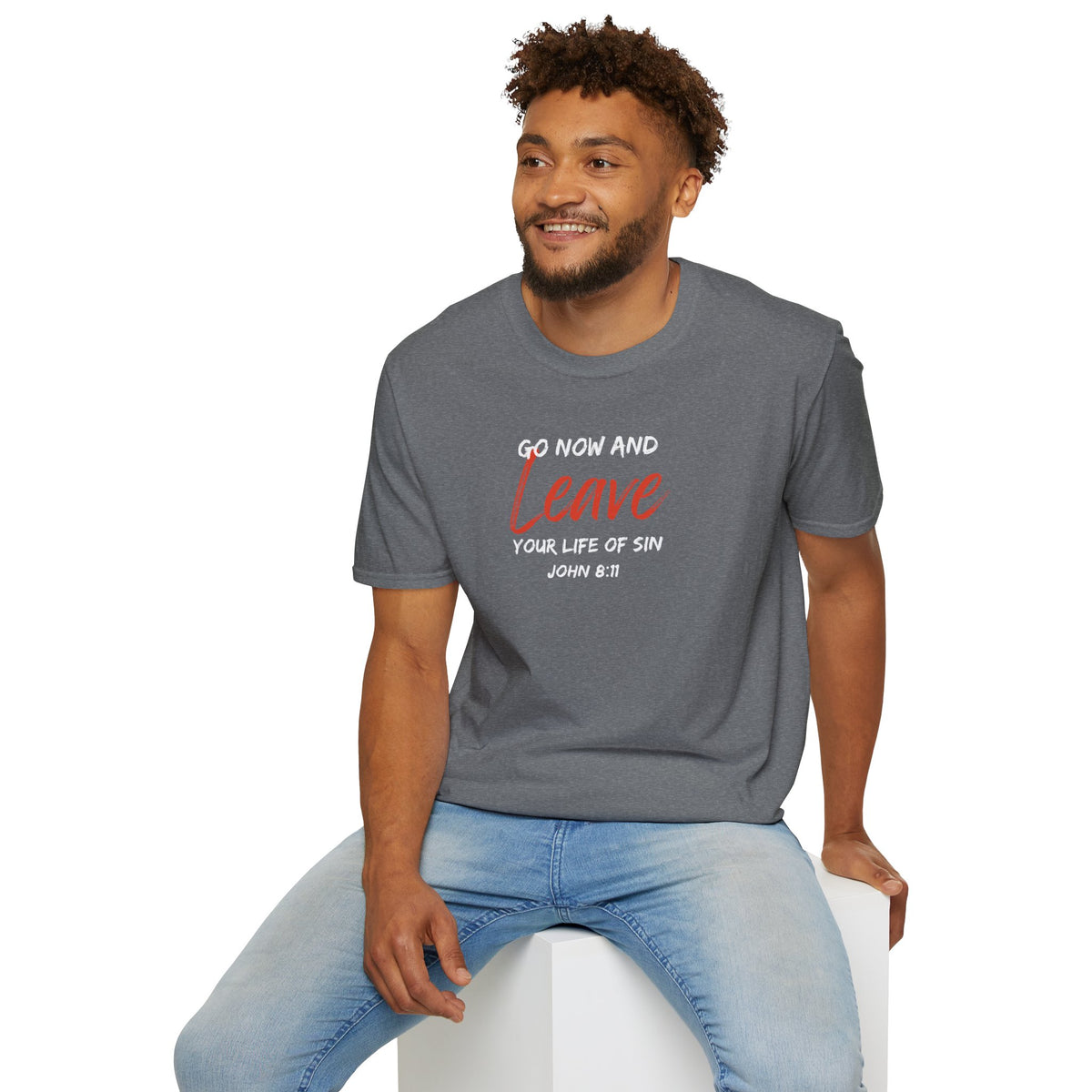 "Go Now and Leave Your Life of Sin" Unisex Softstyle T-Shirt