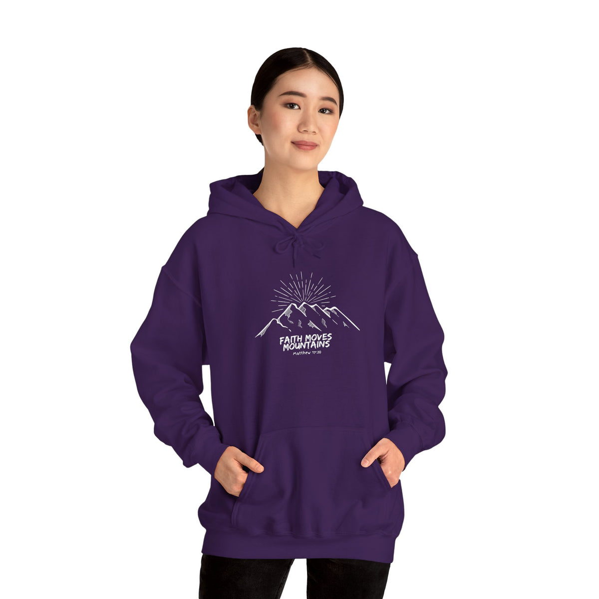 Faith Moves Mountains- Unisex Heavy Blend™ Hooded Sweatshirt