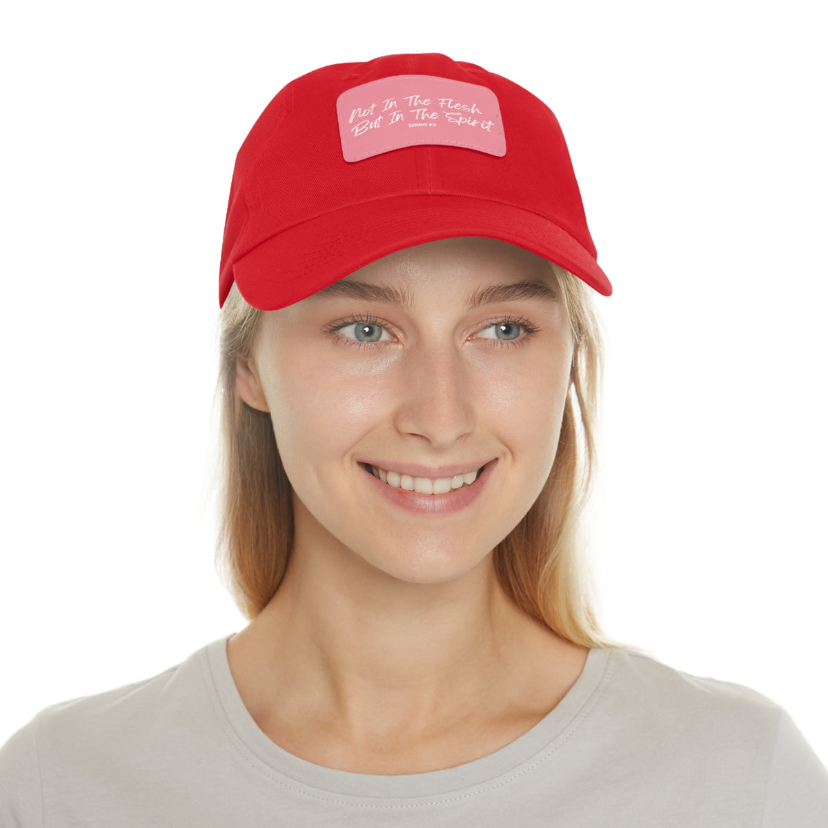 Not in the Flesh but in The Spirit- Dad Hat with Leather Patch (Rectangle)