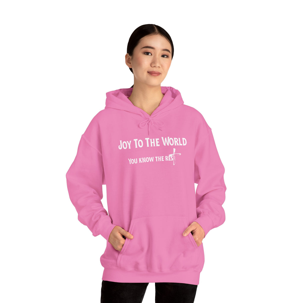 Joy to the World Christian Hoodie – Faith-Based Christmas Wear | Unisex Heavy Blend™ Hooded Sweatshirt