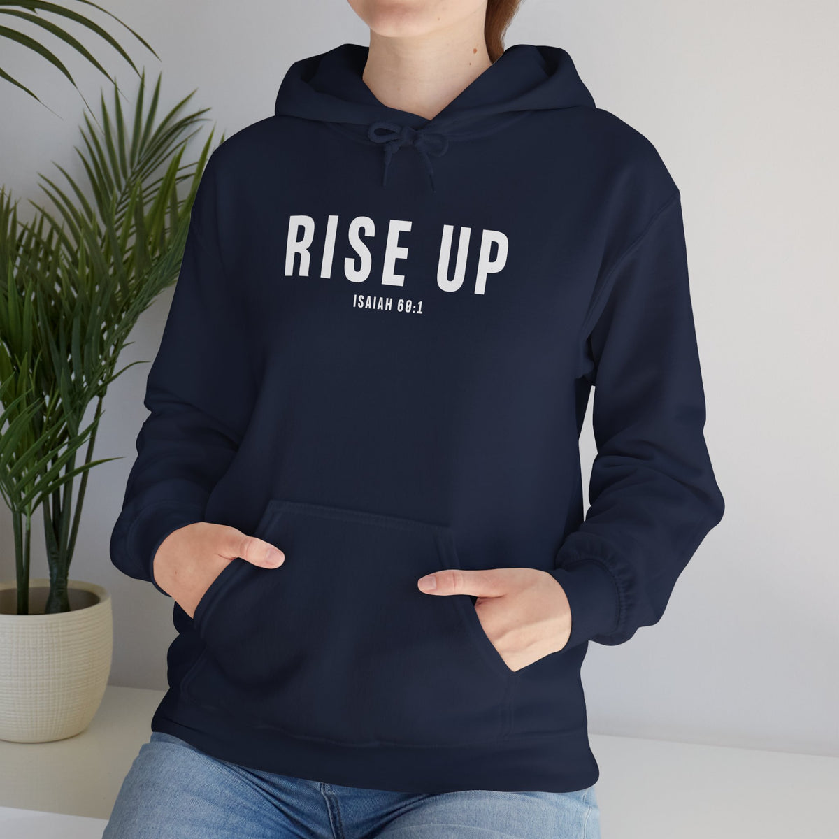 Rise Up Christian Hoodie – Isaiah 60:1 Faith Comfort Wear