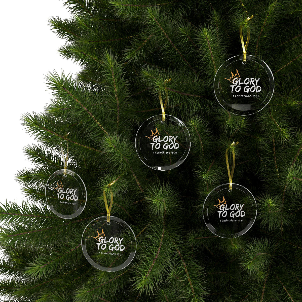 "Glory To God" Glass Ornaments