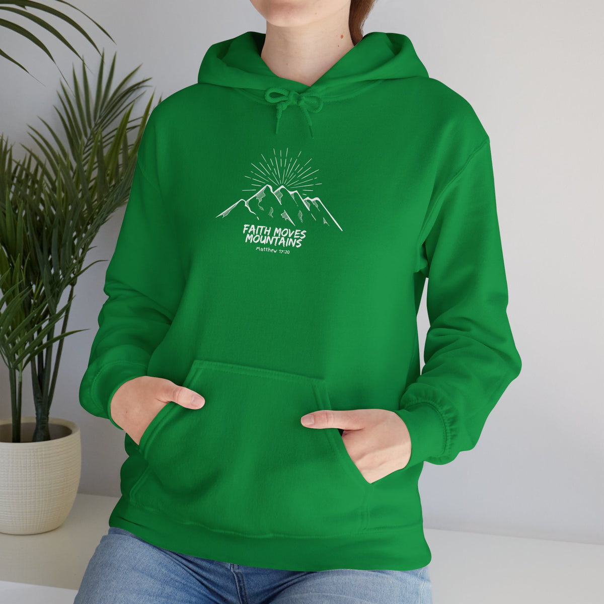 Faith Moves Mountains- Unisex Heavy Blend™ Hooded Sweatshirt