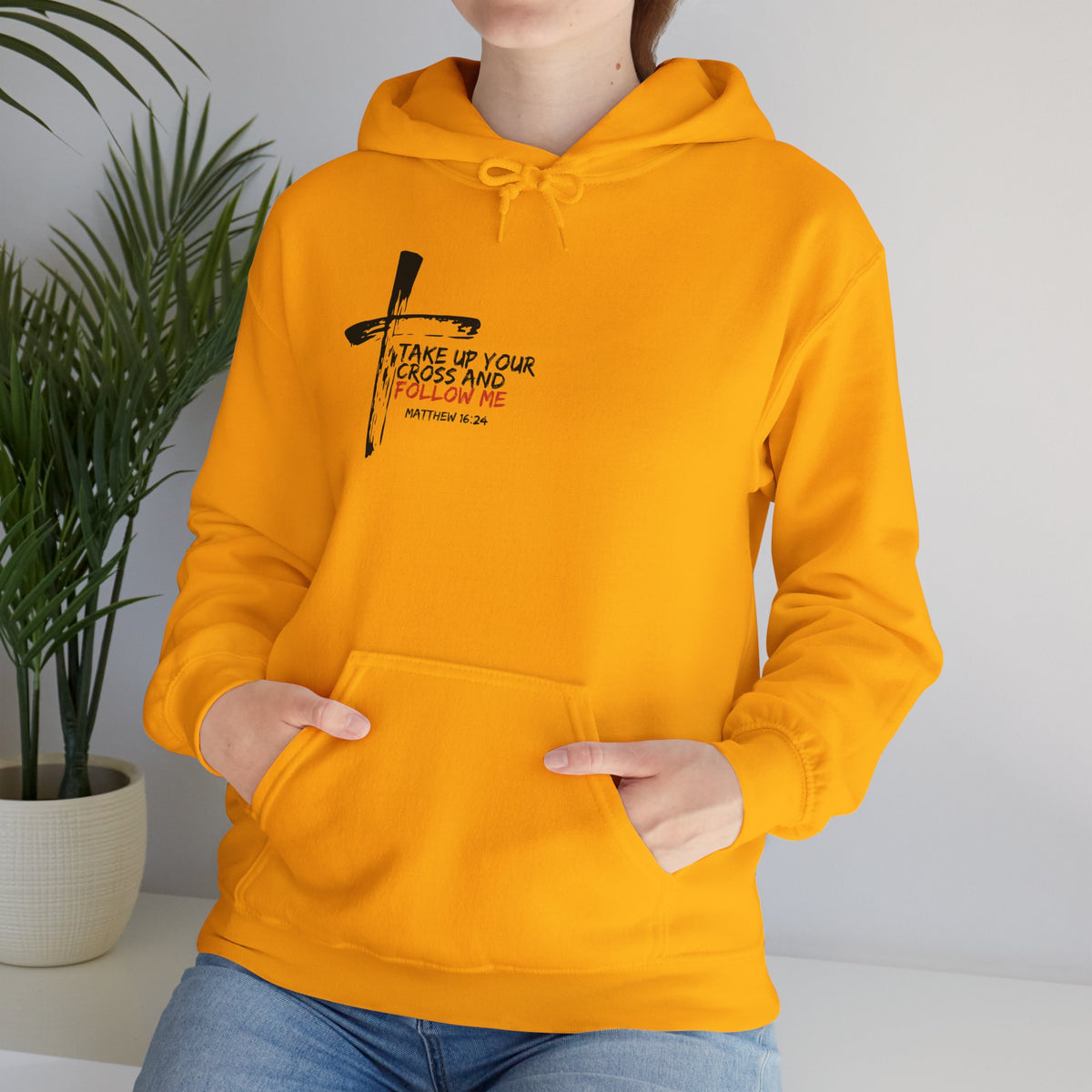 "Take Up Your Cross and Follow Me" Unisex Heavy Blend™ Hooded Sweatshirt