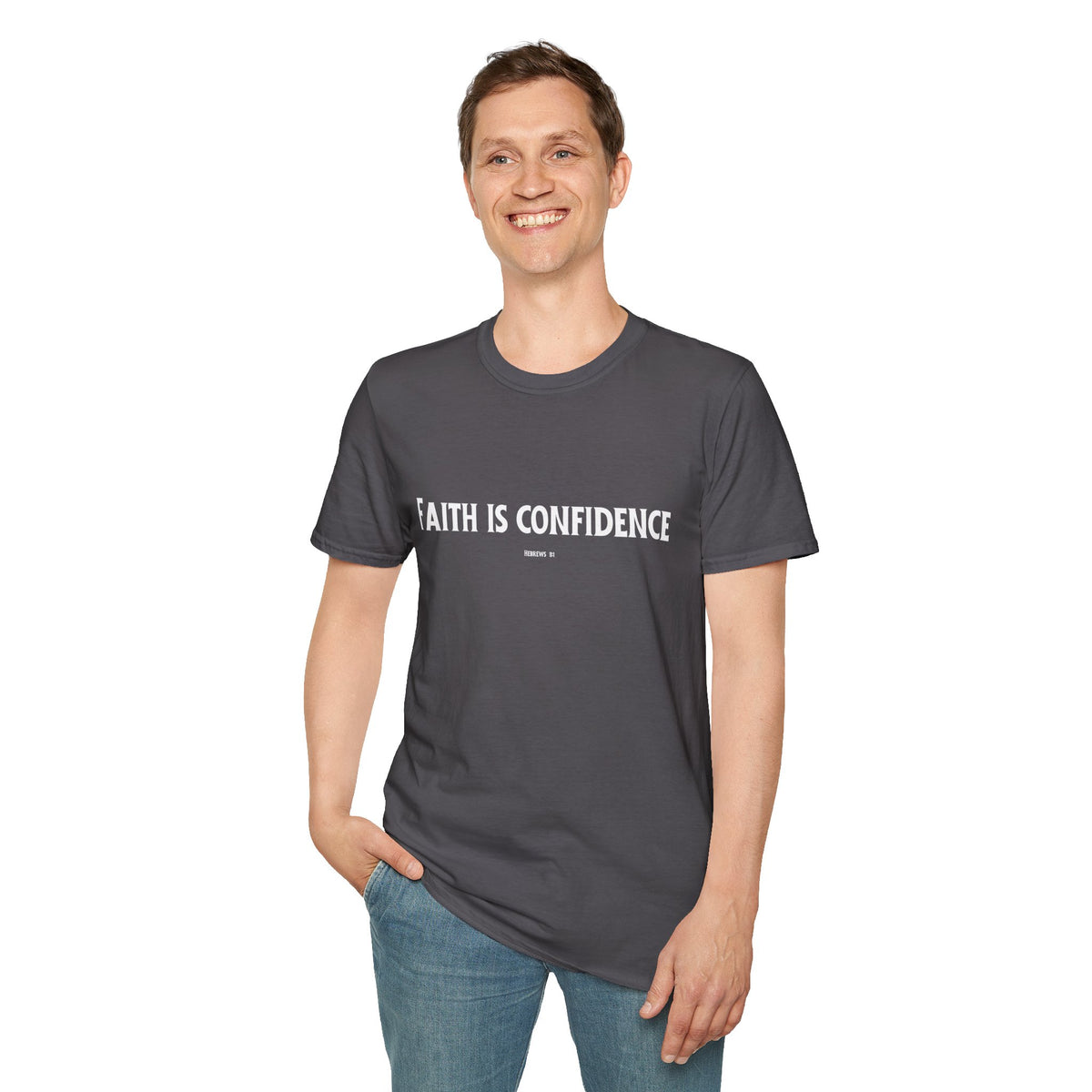 Faith is Confidence Christian T-Shirt – Faith-Inspired Holiday Apparel | Unisex Softstyle T-Shirt