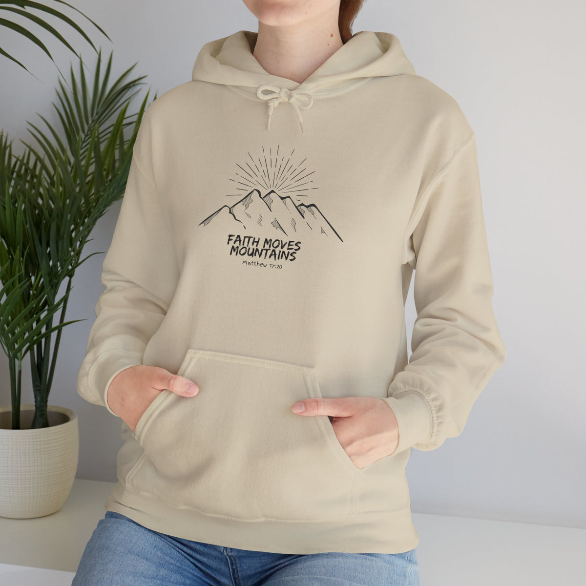 Faith Moves Mountains- Unisex Heavy Blend™ Hooded Sweatshirt