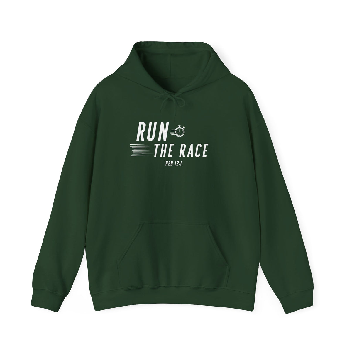Run the Race Christian Hoodie – Hebrews 12:1 Faith Comfort Wear