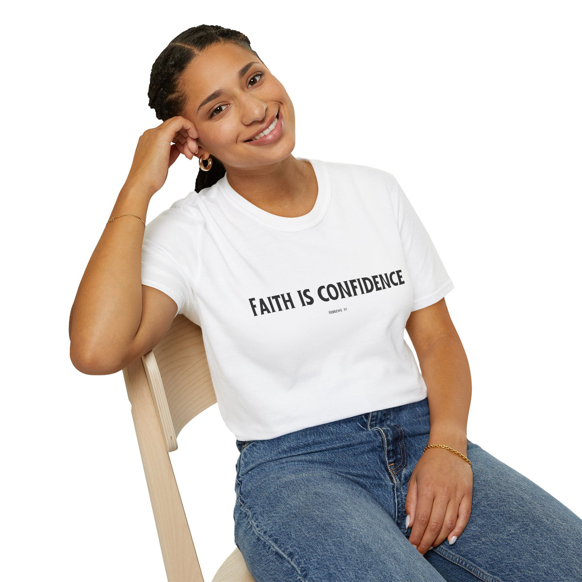 Faith is Confidence Christian T-Shirt – Faith-Inspired Holiday Apparel | Unisex Softstyle T-Shirt