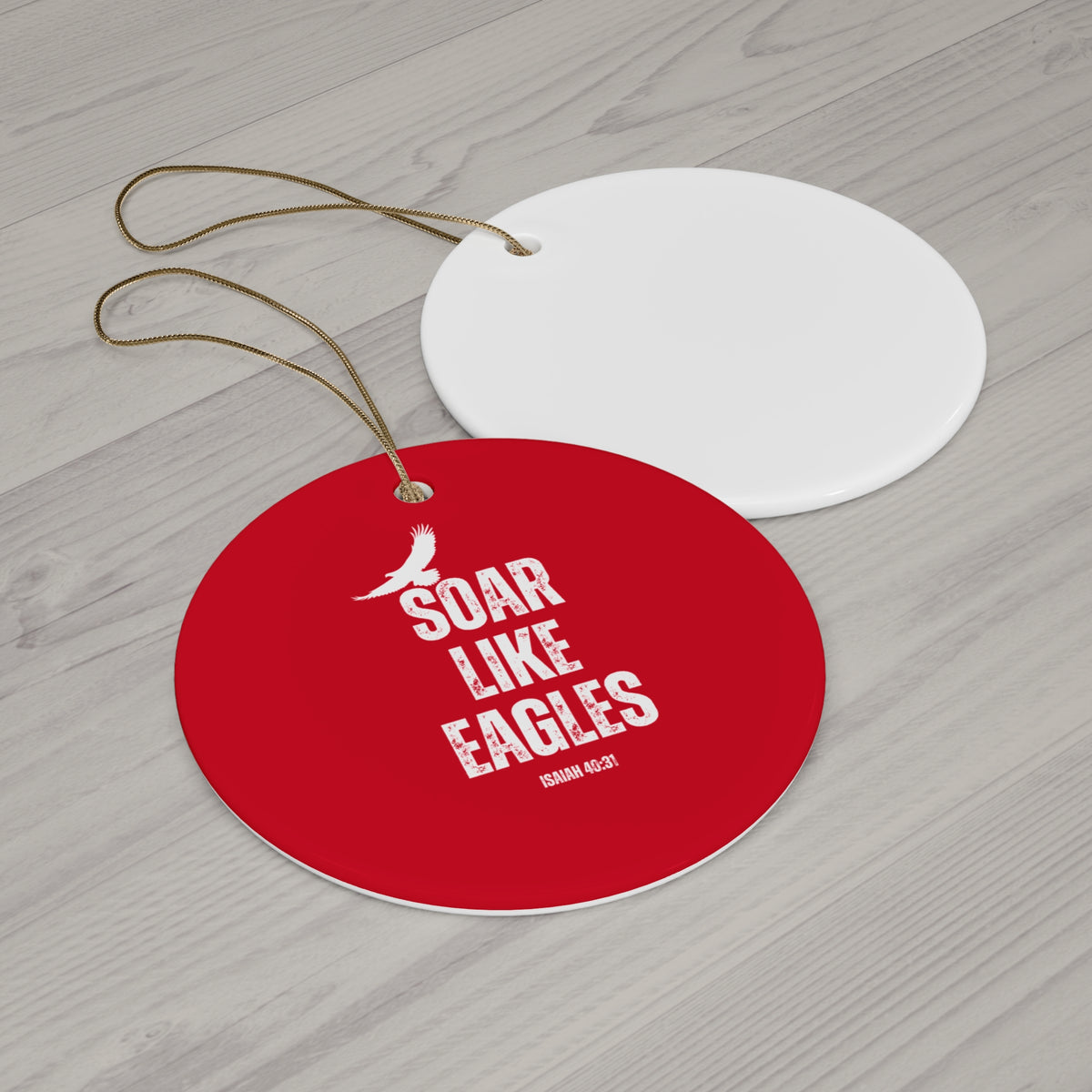 "Soar Like Eagles" Ceramic Ornament, 2 Shapes