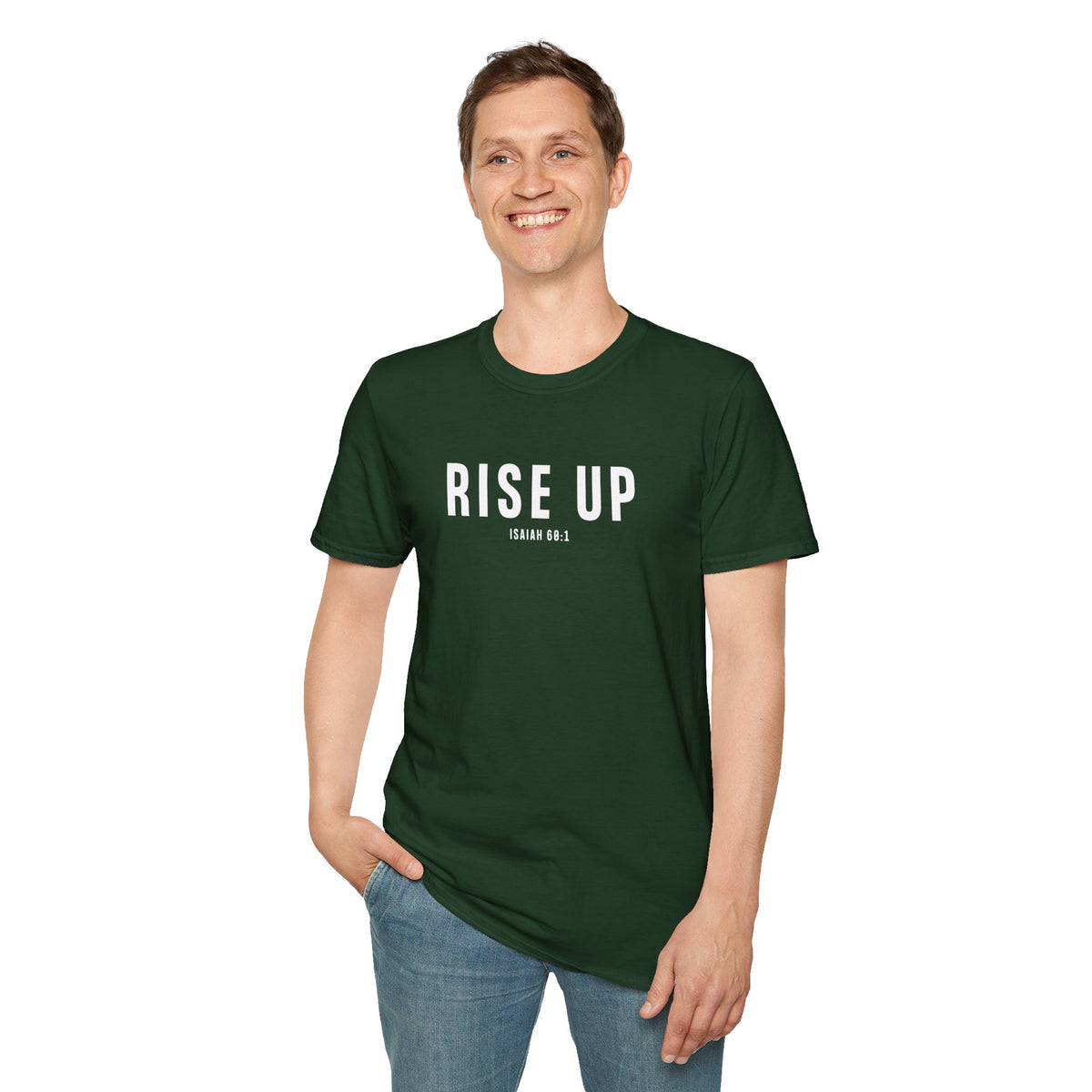 Rise Up Christian T-Shirt – Isaiah 60:1 Faith Apparel