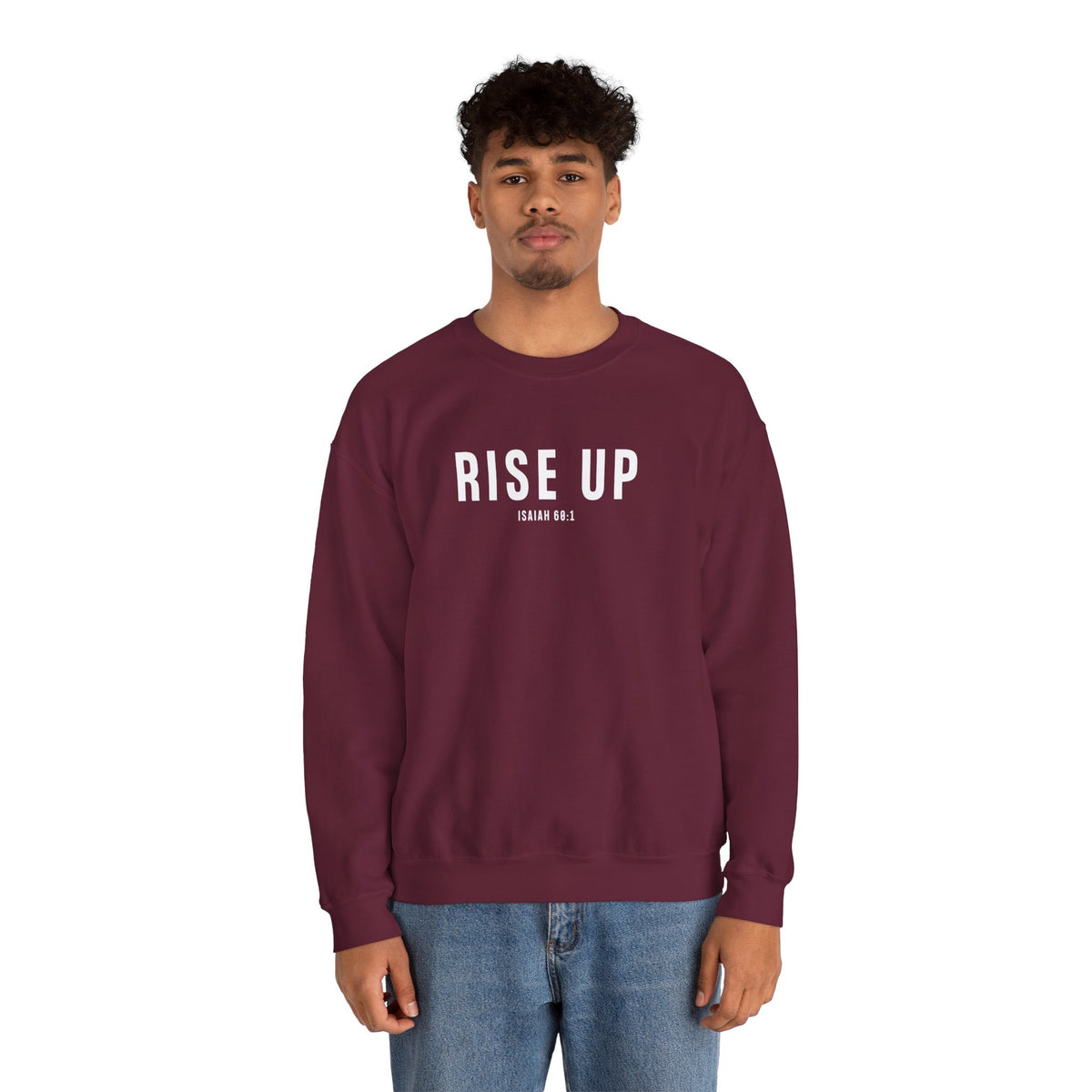 Rise Up Christian Sweatshirt – Isaiah 60:1 Wear Your Faith