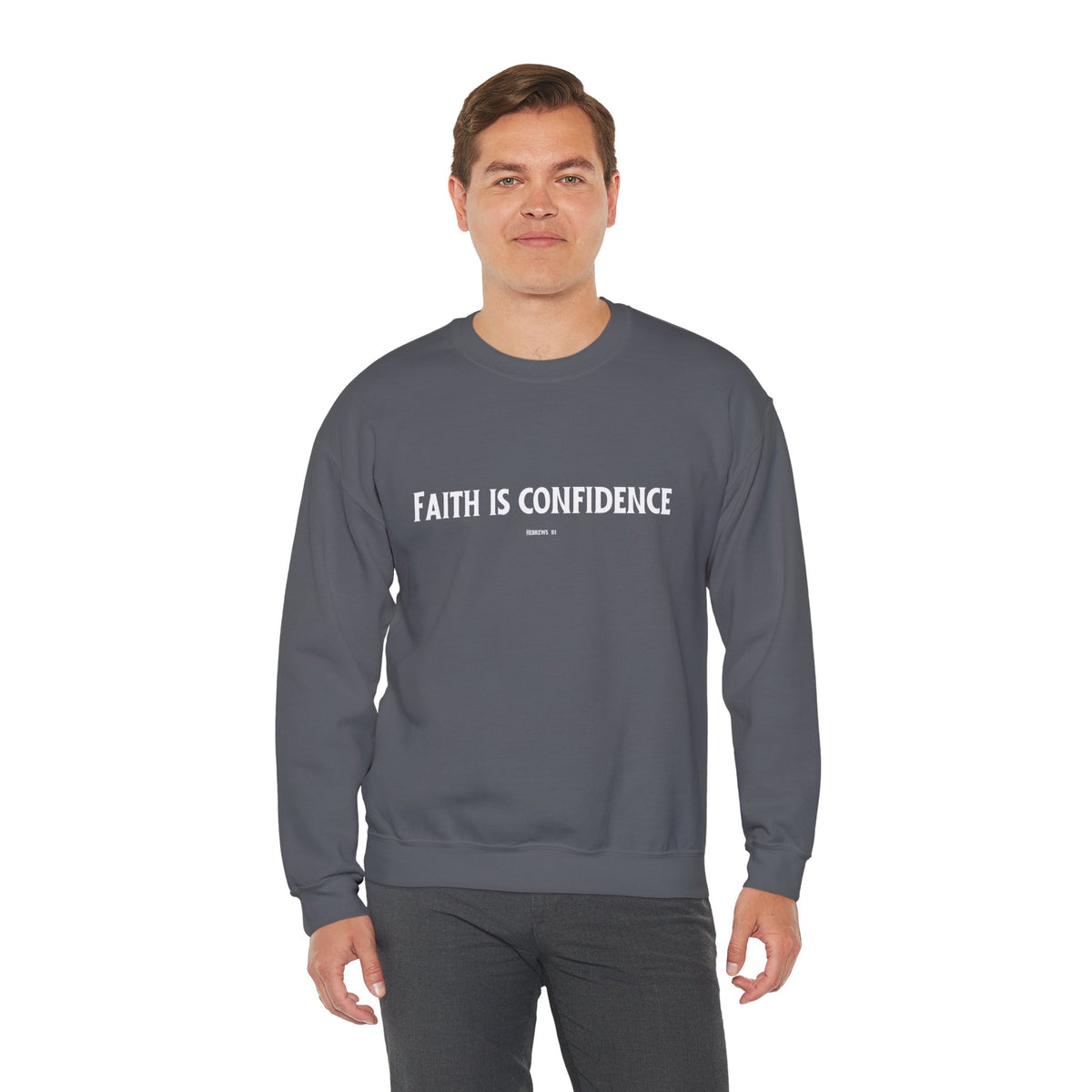 Faith is Confidence Christian Sweatshirt – Cozy Faith Holiday Apparel | Unisex Heavy Blend™ Crewneck Sweatshirt