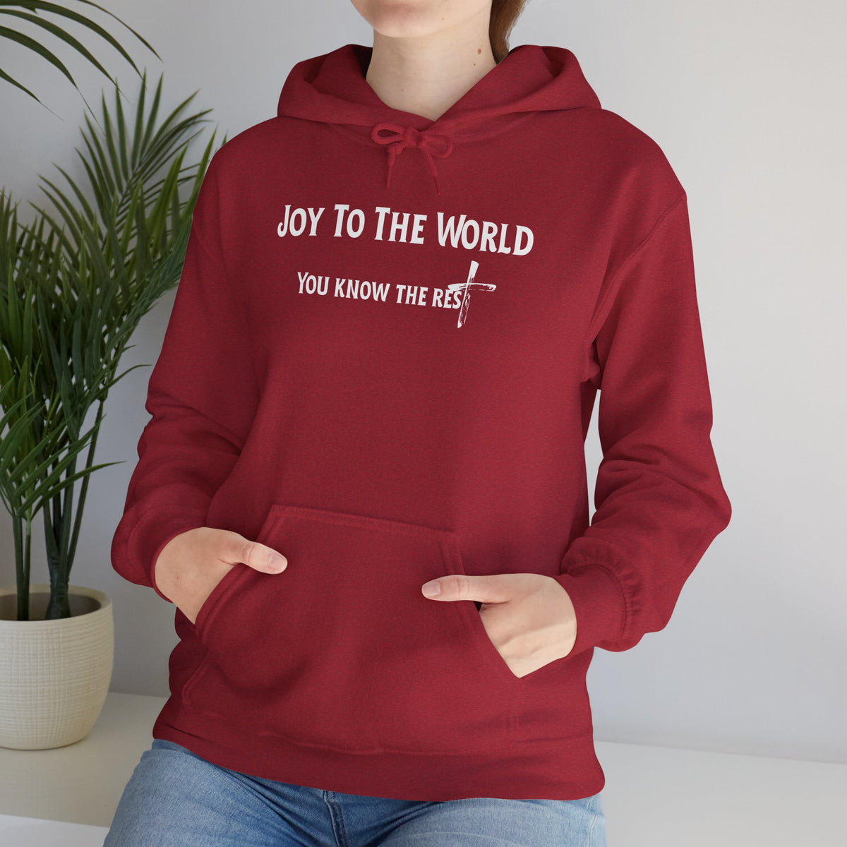 Joy to the World Christian Hoodie – Faith-Based Christmas Wear | Unisex Heavy Blend™ Hooded Sweatshirt