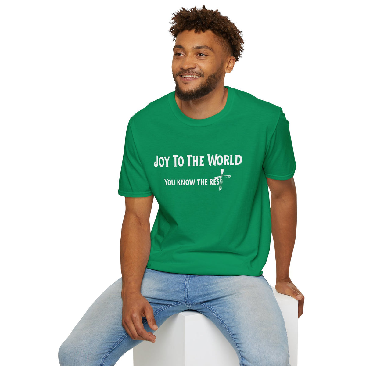 Joy to the World Christian T-Shirt – Faith-Inspired Holiday Apparel | Unisex Softstyle T-Shirt