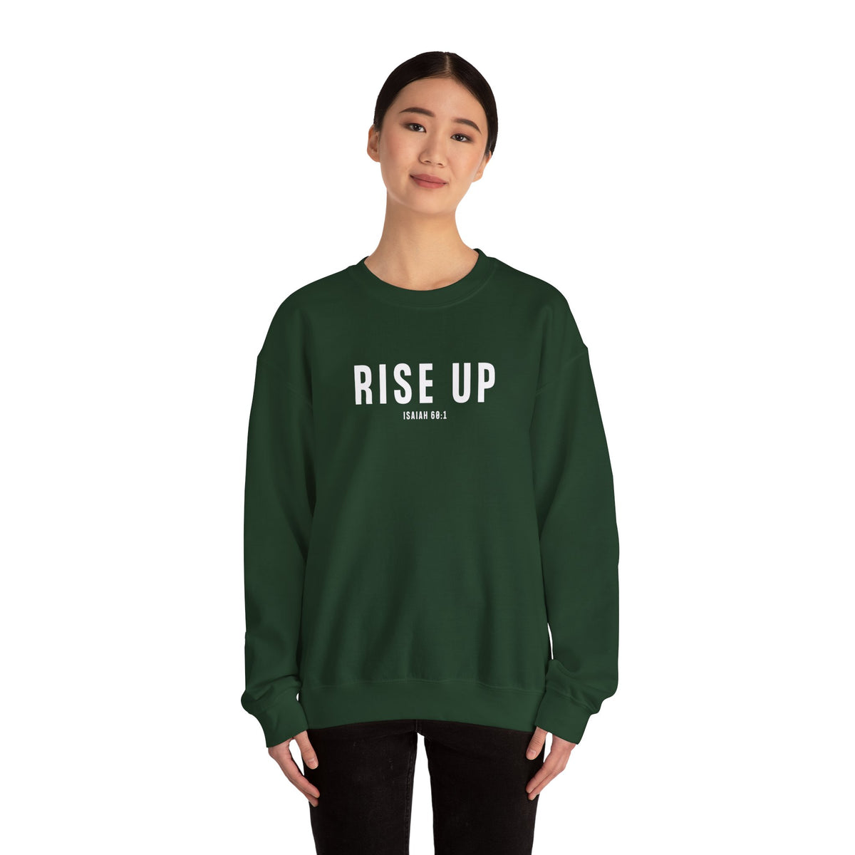 Rise Up Christian Sweatshirt – Isaiah 60:1 Wear Your Faith