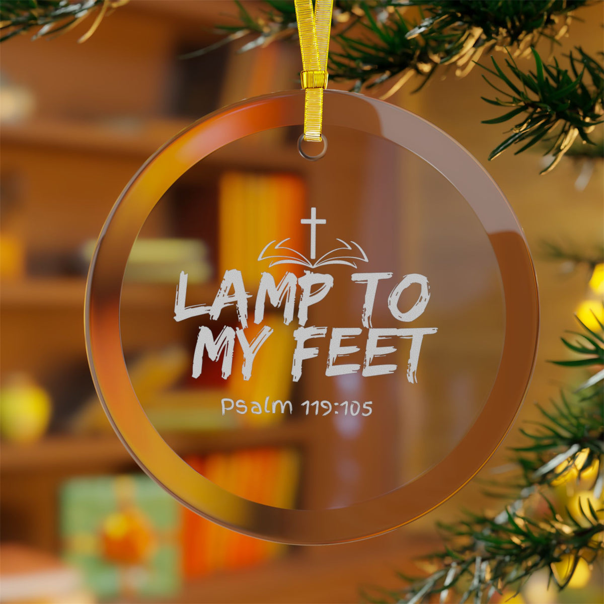 "Lamp To My Feet" Glass Ornaments