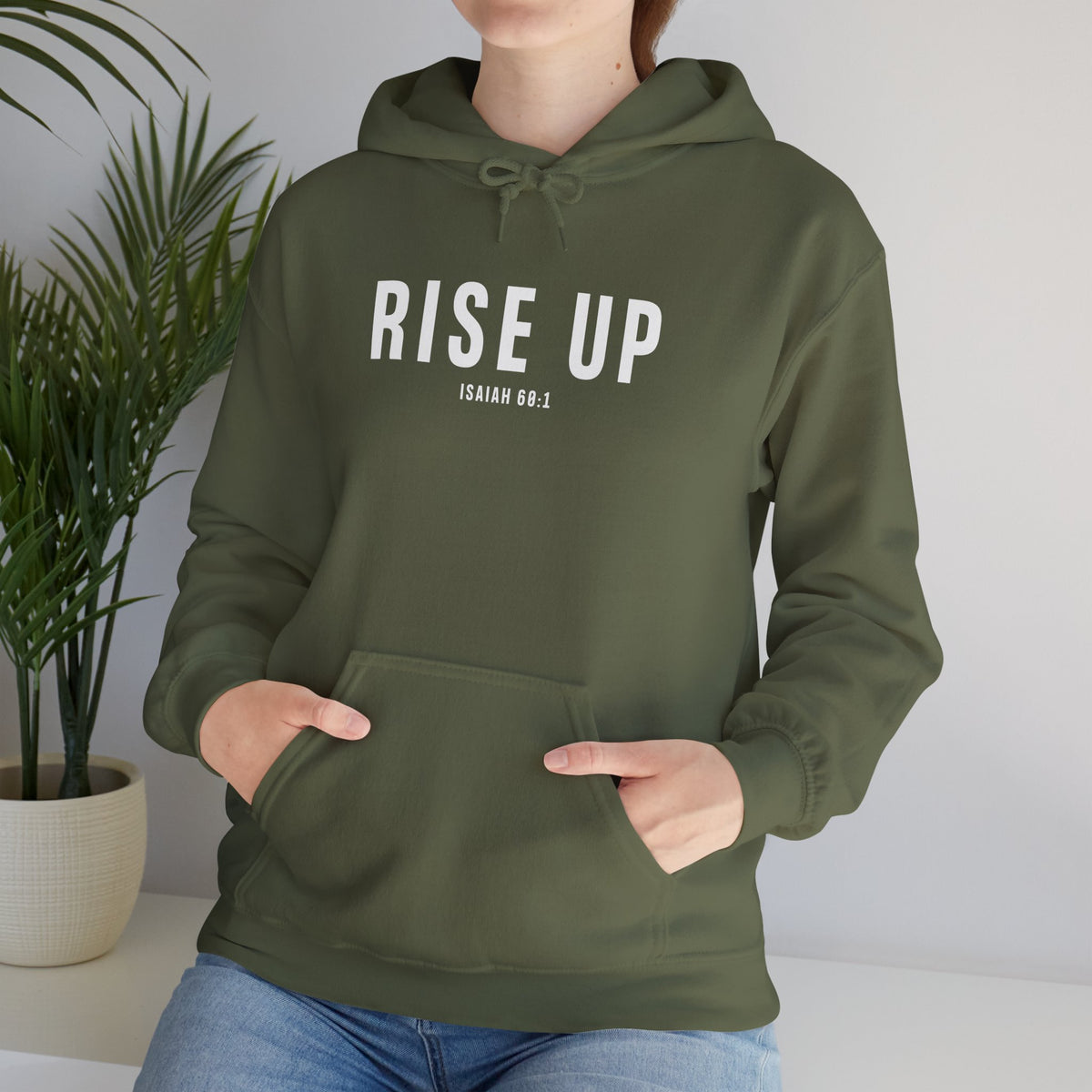 Rise Up Christian Hoodie – Isaiah 60:1 Faith Comfort Wear