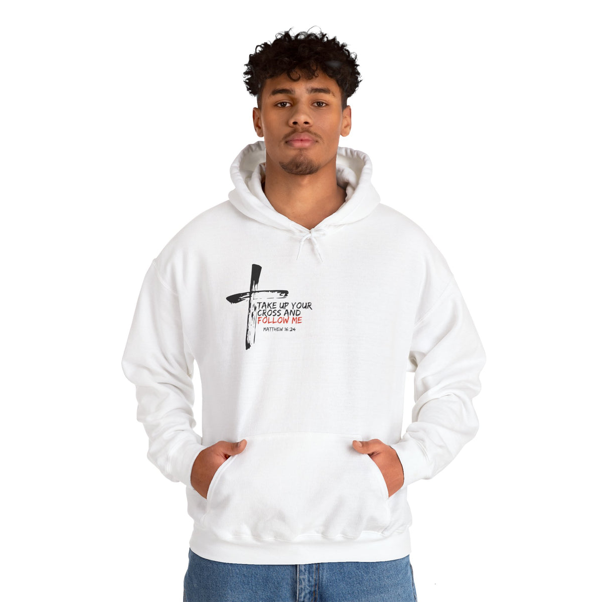 Take Up Your Cross and Follow Me Unisex Heavy Blend™ Hooded Sweatshirt