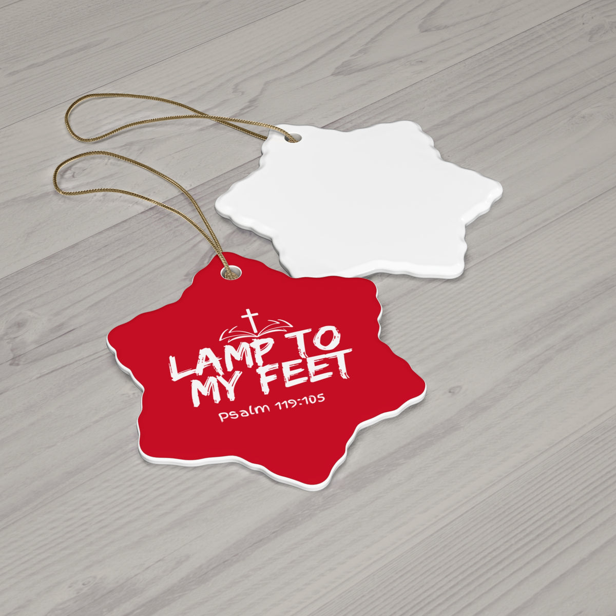 "Lamp To My Feet" Ceramic Ornament, 2 Shapes