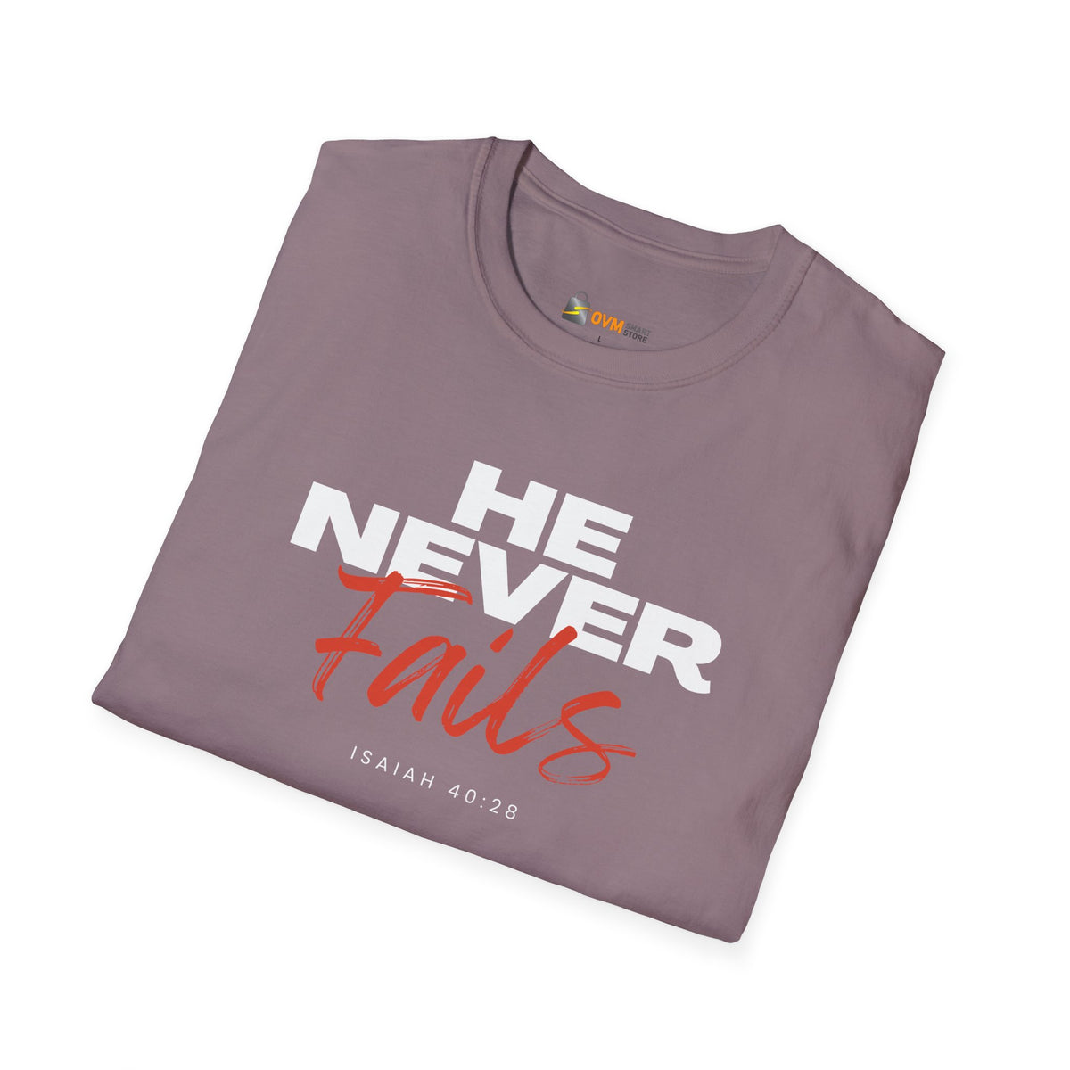 He Never Fails- Unisex Softstyle T-Shirt