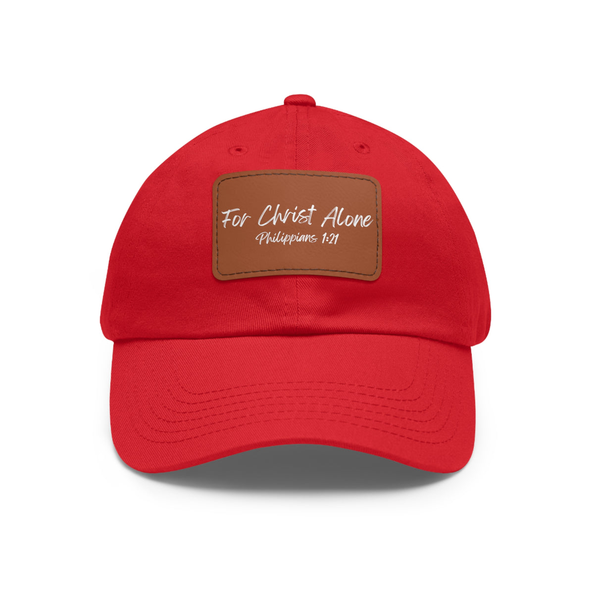 For Christ Alone- Dad Hat with Leather Patch (Rectangle)