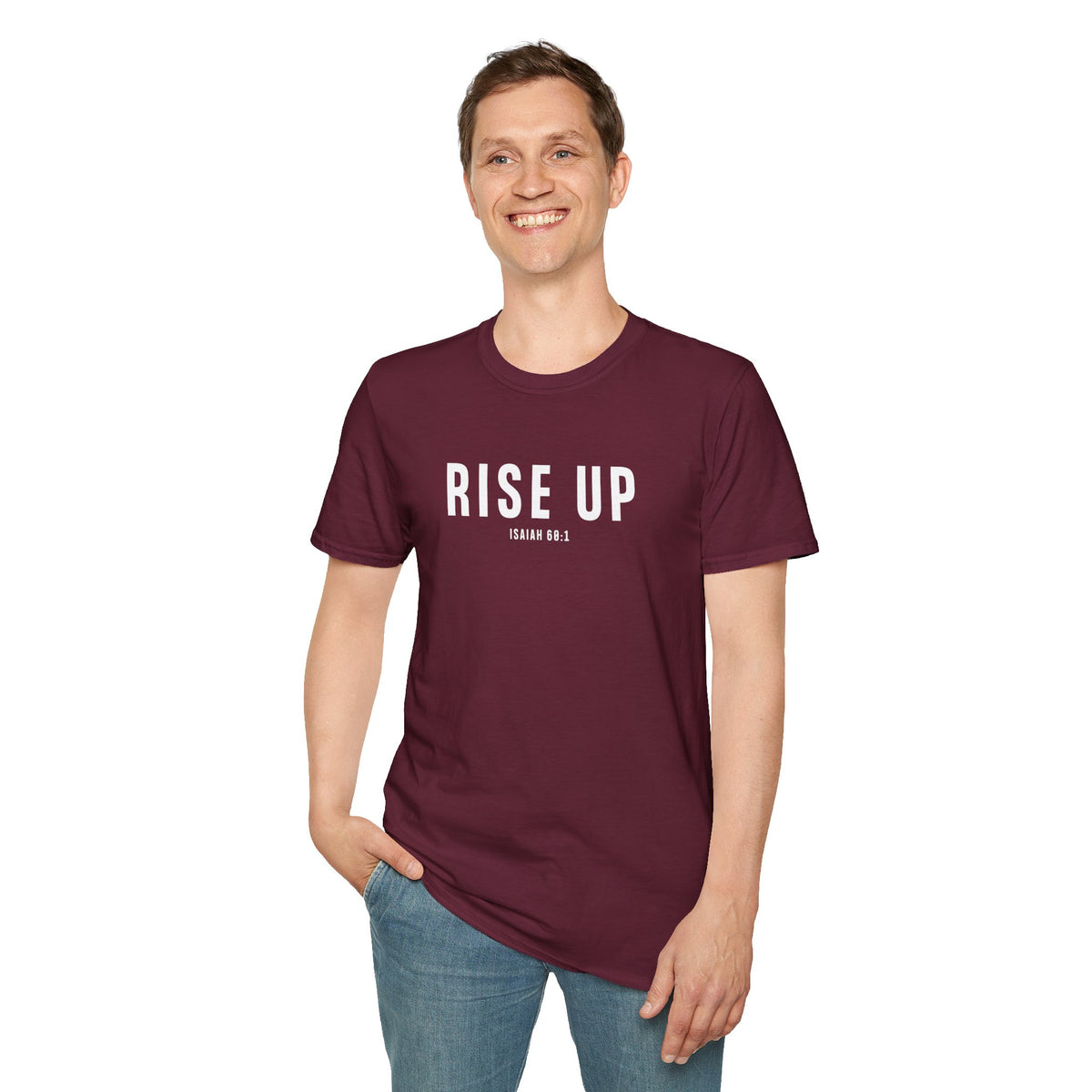 Rise Up Christian T-Shirt – Isaiah 60:1 Faith Apparel