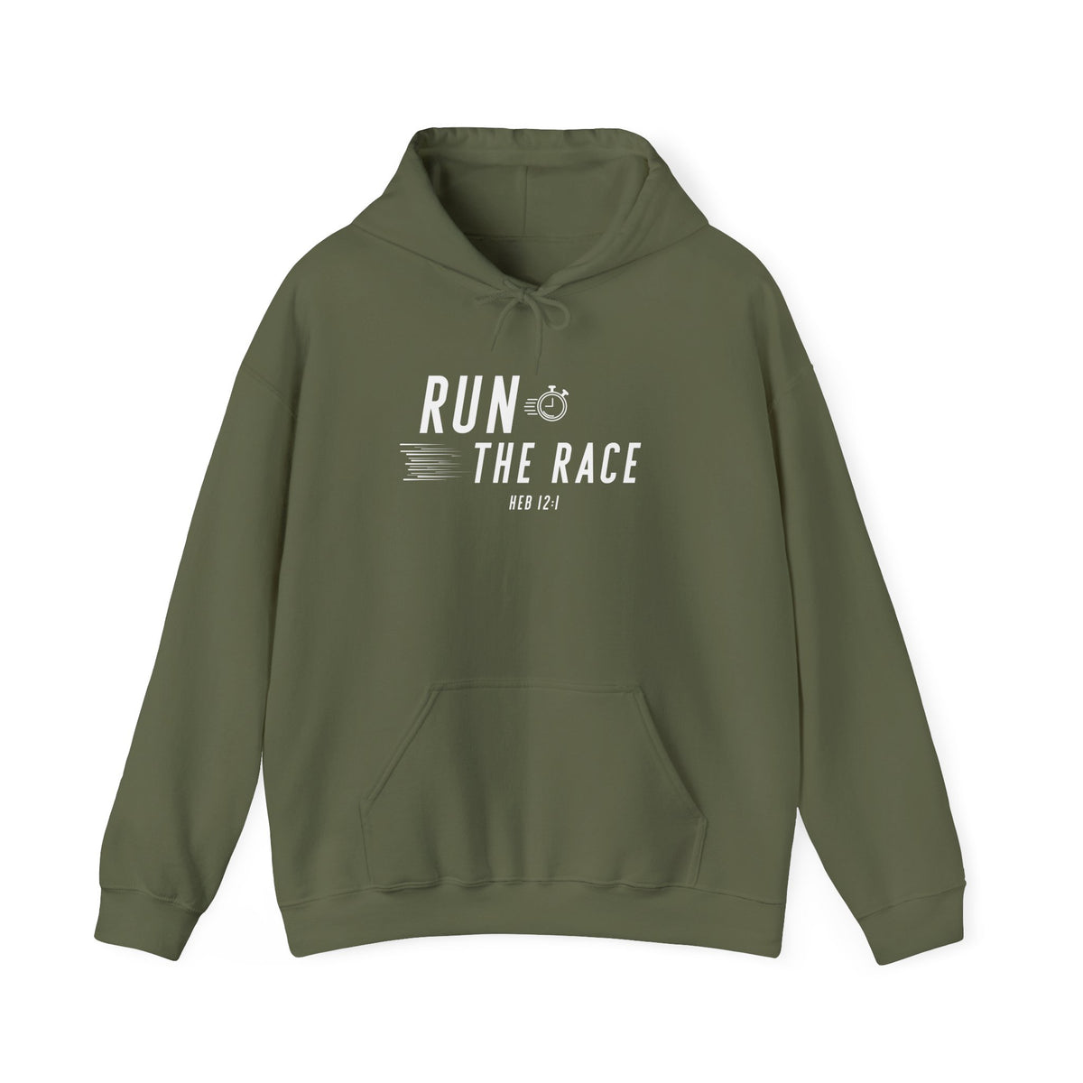 Run the Race Christian Hoodie – Hebrews 12:1 Faith Comfort Wear