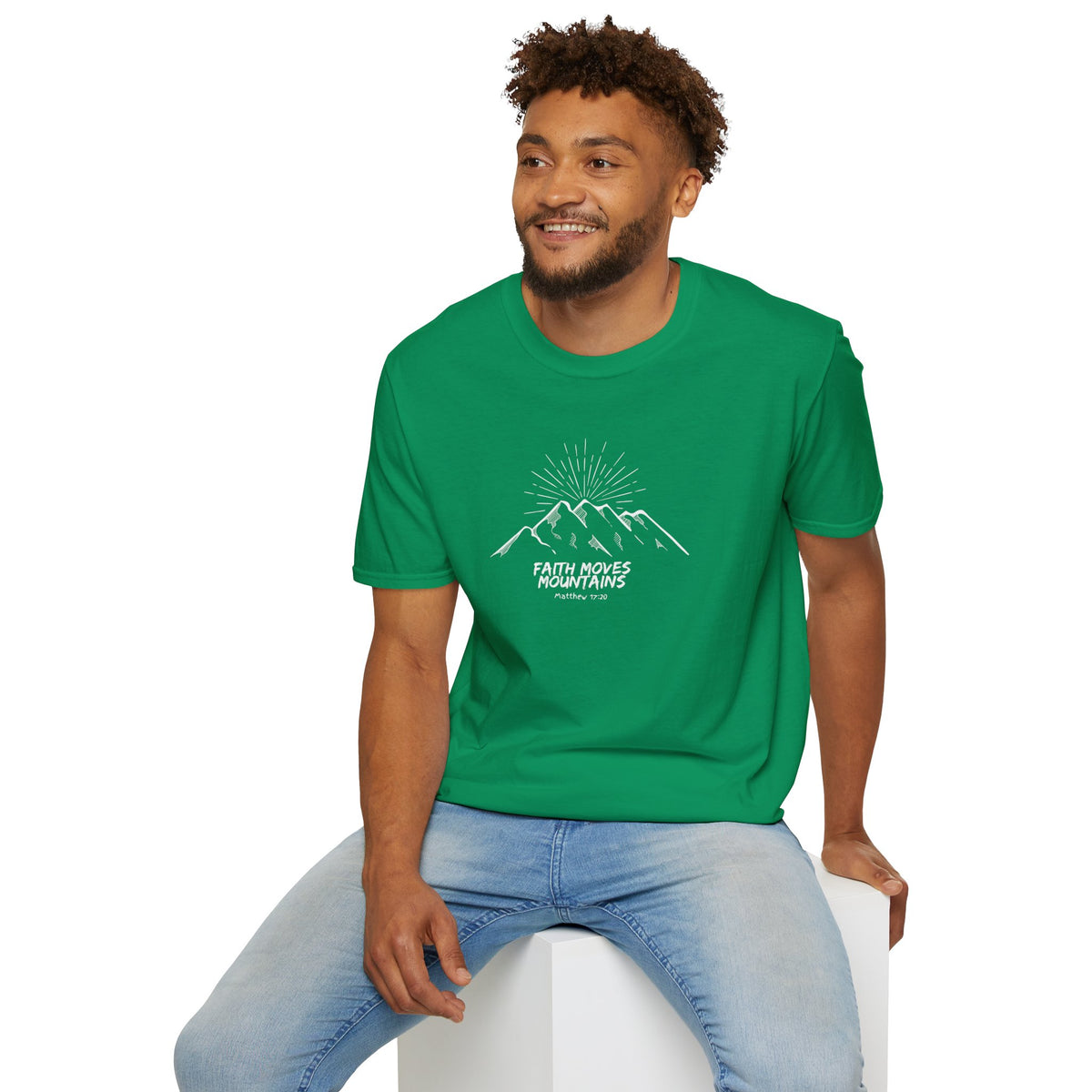 Faith Moves Mountains- Unisex Softstyle T-Shirt