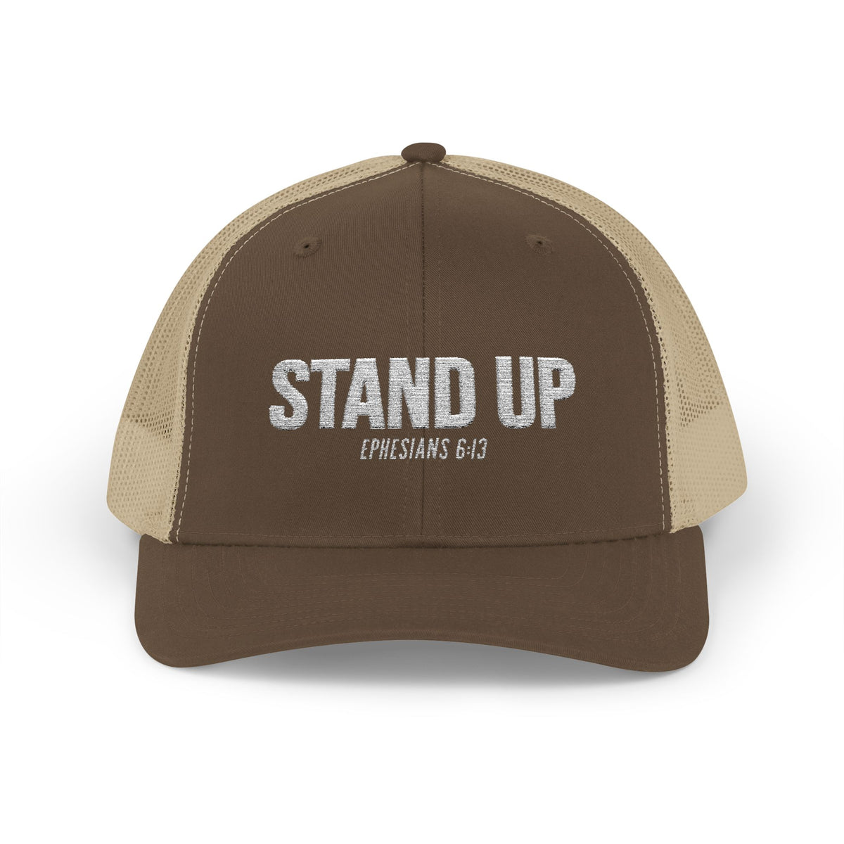 Stand Up Christian Snapback Trucker Hat – Ephesians 6:13 Bible Verse Faith Hat – Armor of God Scripture Cap
