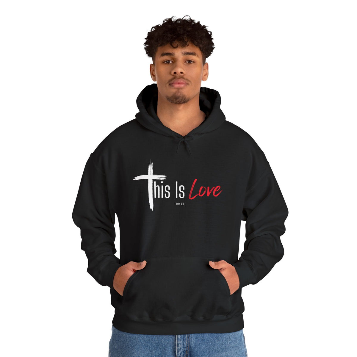 This Is Love Christian Hoodie – 1 John 4:10 Faith Apparel - Unisex Heavy Blend™ Hooded Sweatshirt