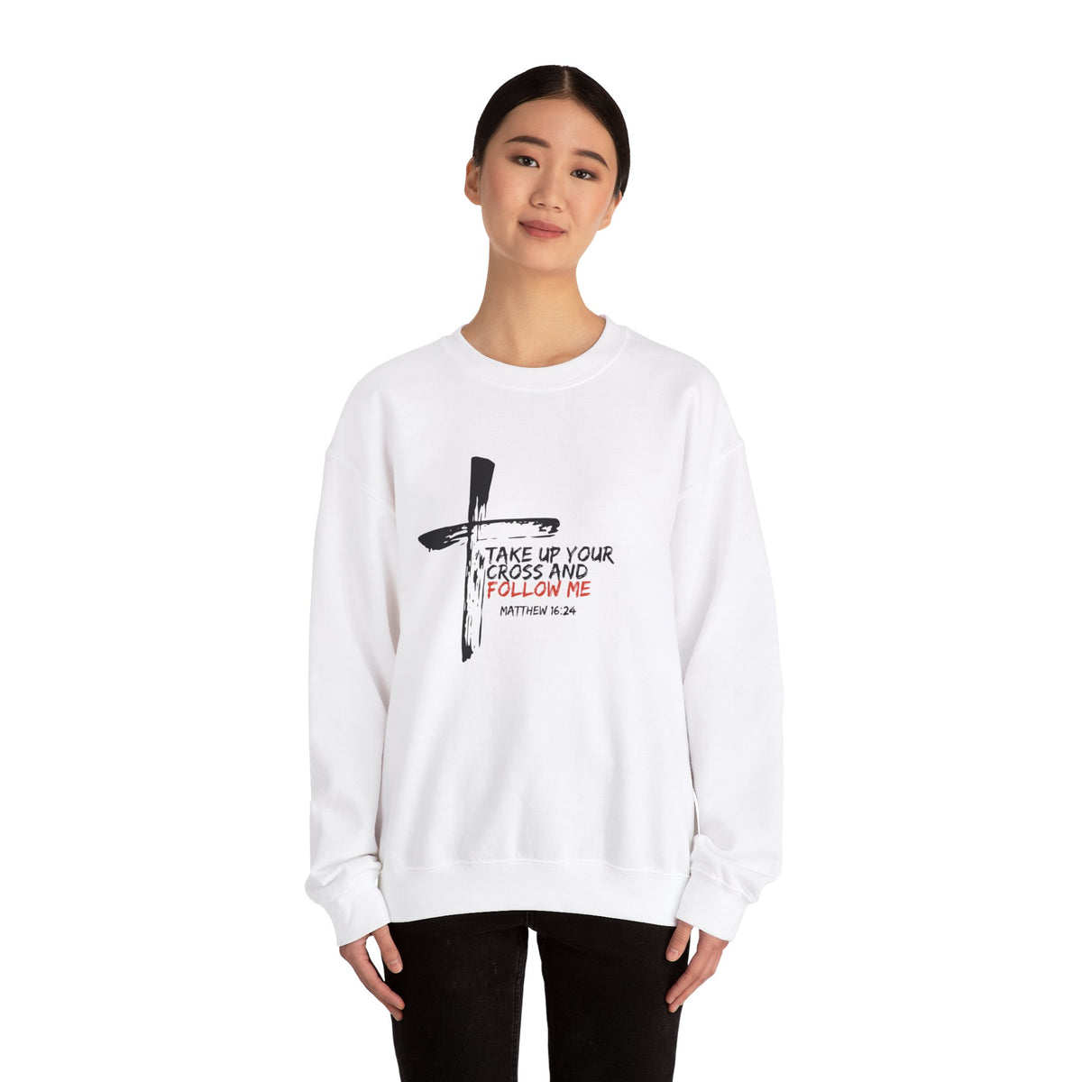 Take Up Your Cross and Follow Me- Unisex Heavy Blend™ Crewneck Sweatshirt