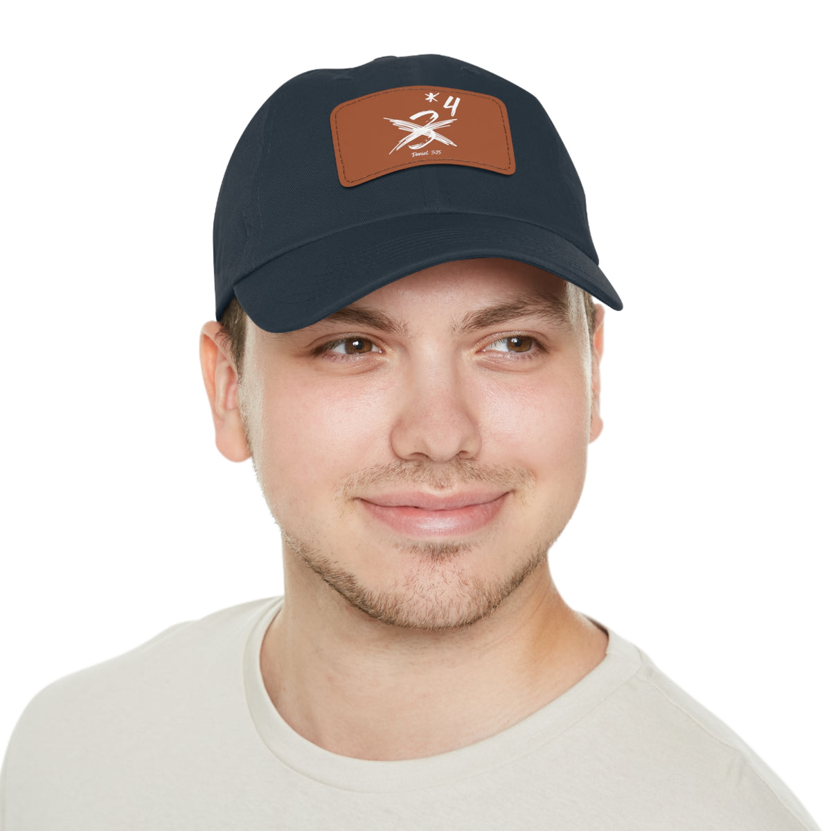 Not Just Three- Dad Hat with Leather Patch (Rectangle)