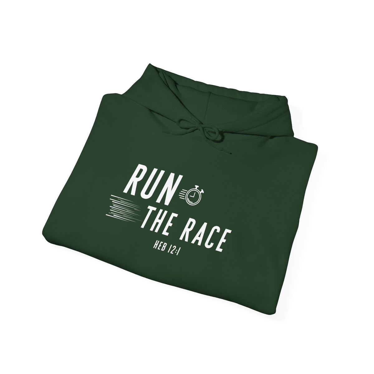Run the Race Christian Hoodie – Hebrews 12:1 Faith Comfort Wear