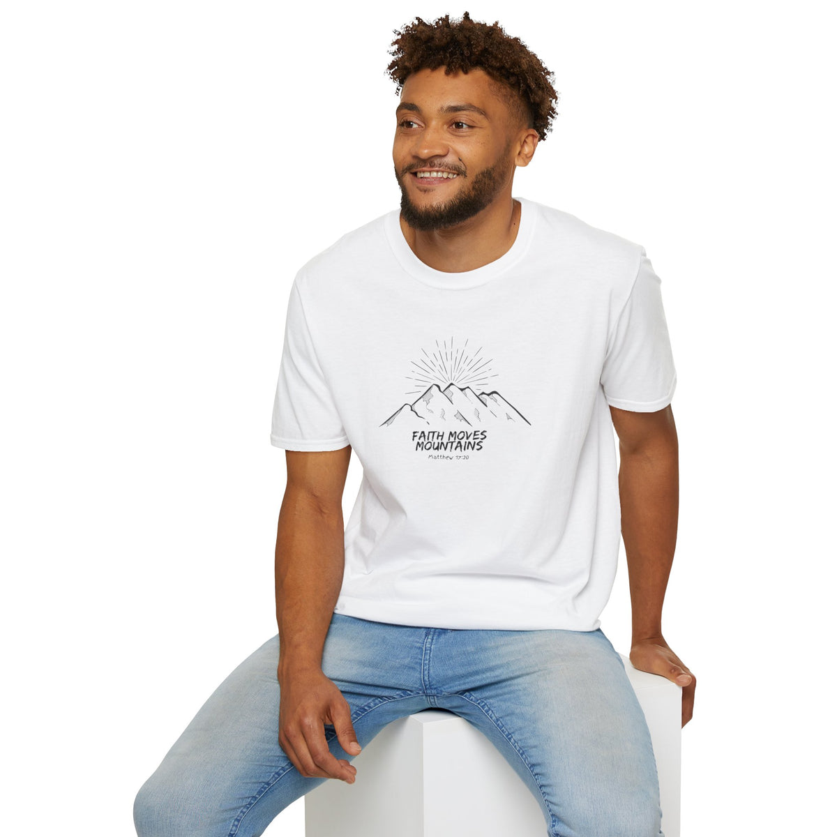 Faith Moves Mountains- Unisex Softstyle T-Shirt