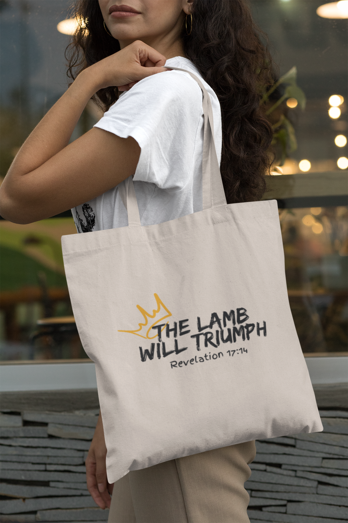 "The Lamb Will Triumph" Cotton Canvas Tote Bag