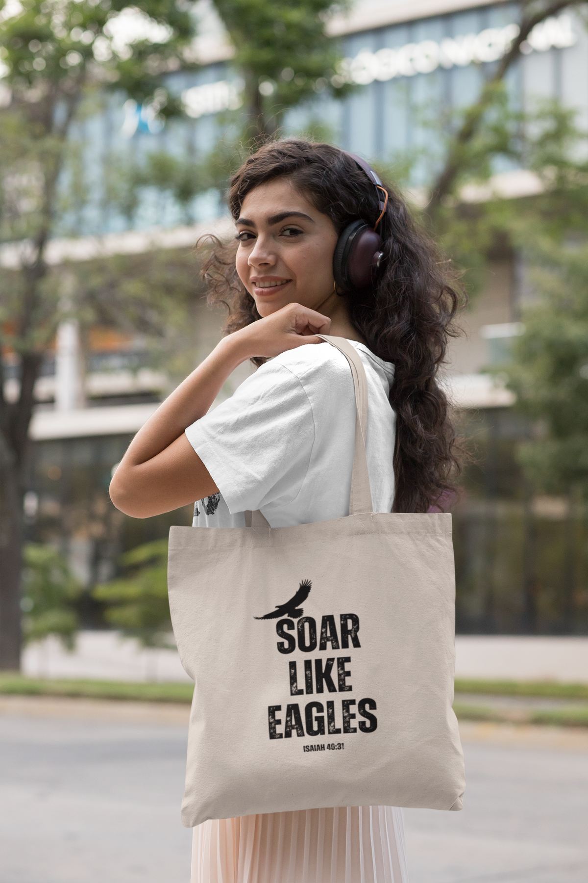 "Soar Like Eagles" Cotton Canvas Tote Bag