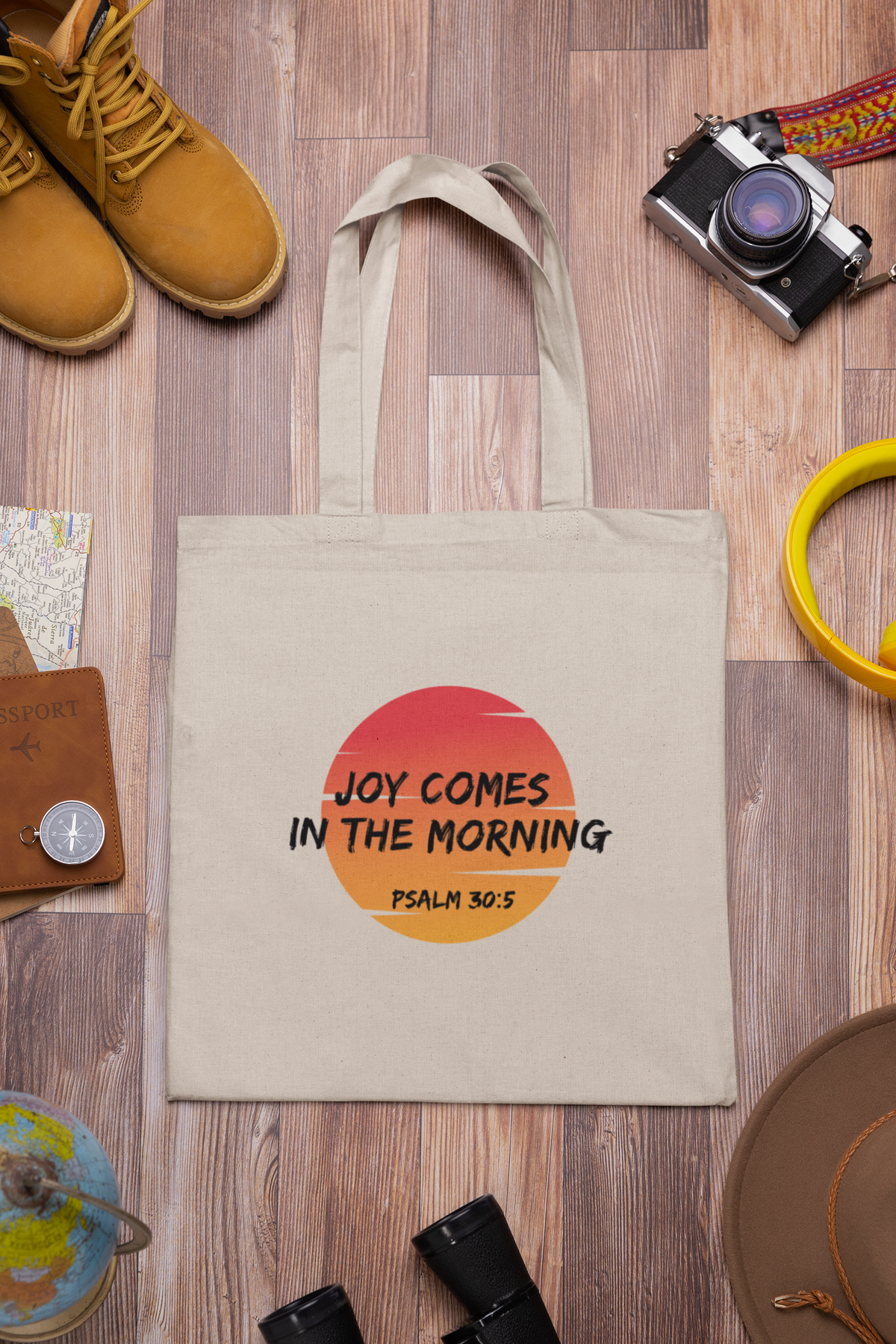 "Joy Comes in the Morning" Cotton Canvas Tote Bag