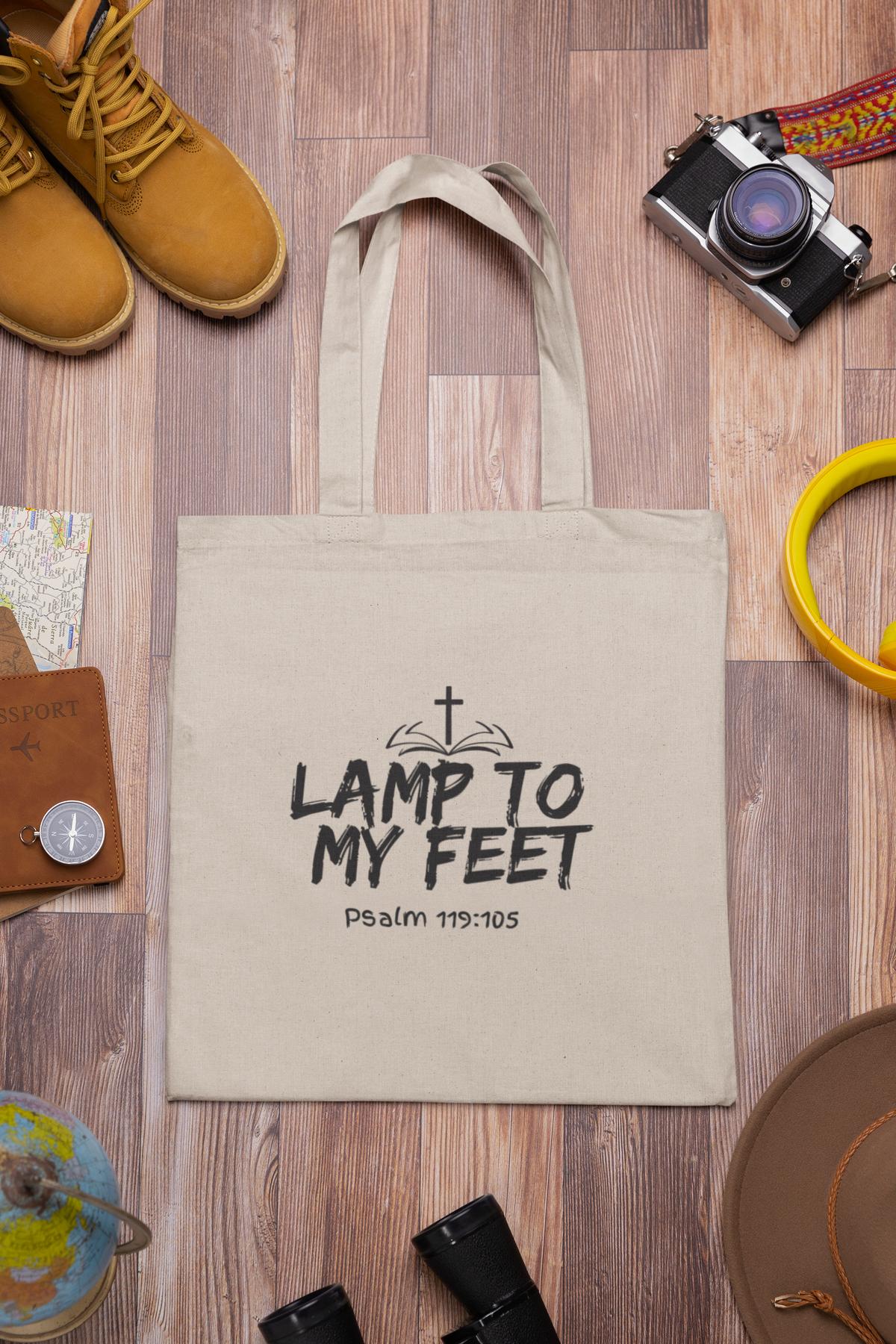 "Lamp To My Feet" Cotton Canvas Tote Bag