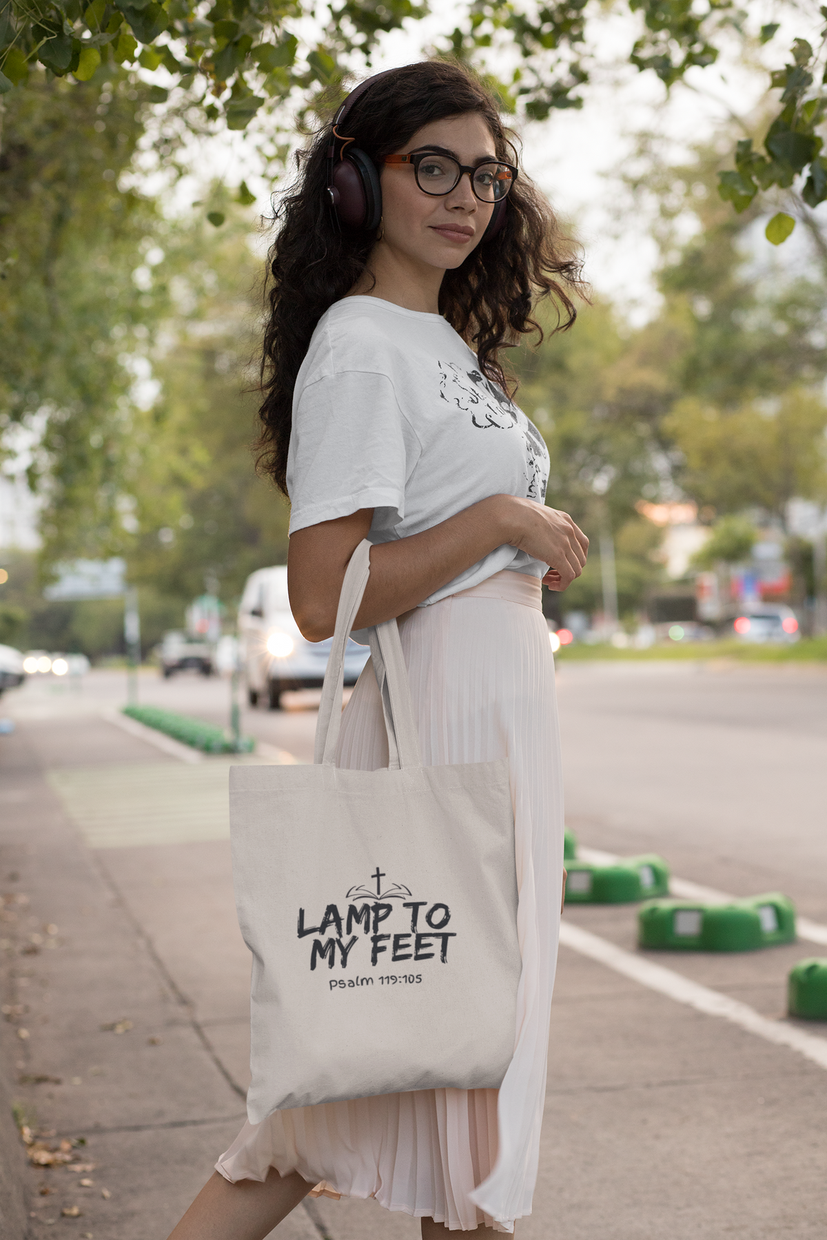 "Lamp To My Feet" Cotton Canvas Tote Bag