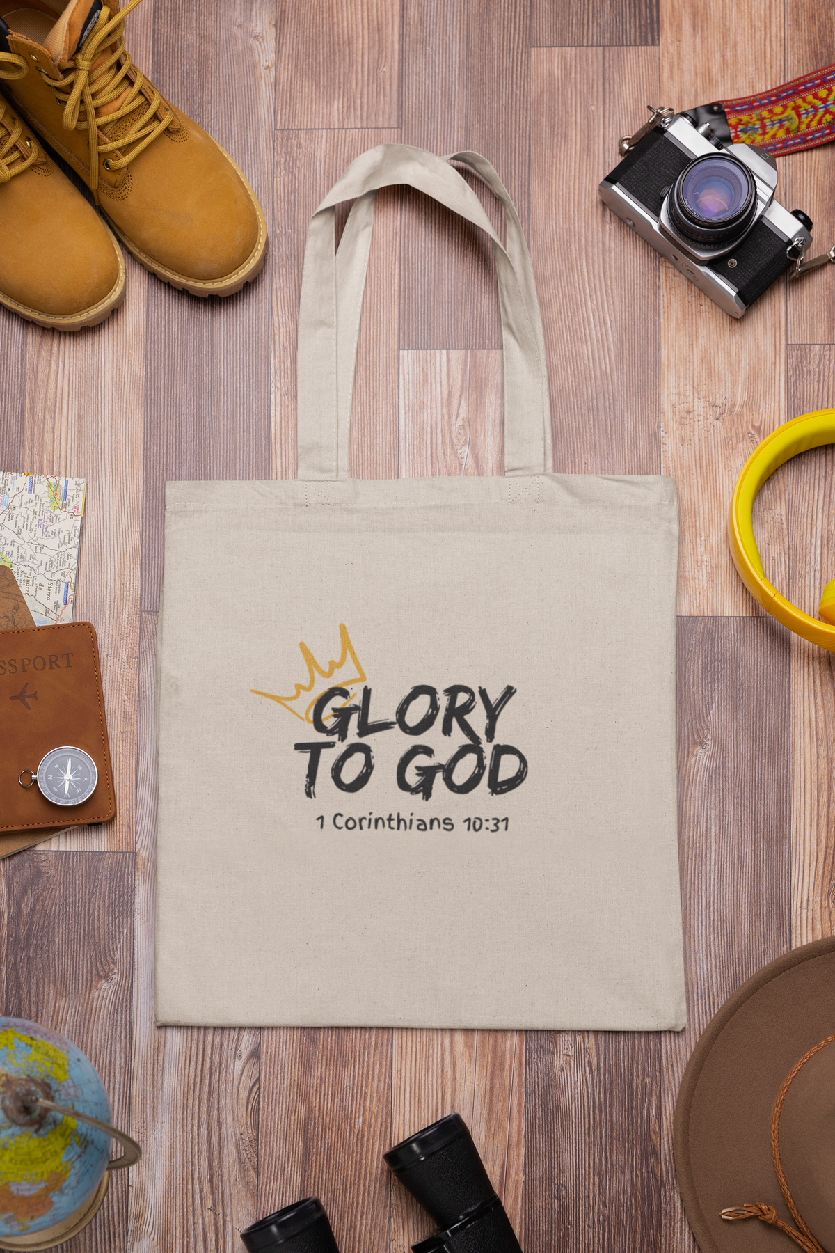 "Glory To God" Cotton Canvas Tote Bag