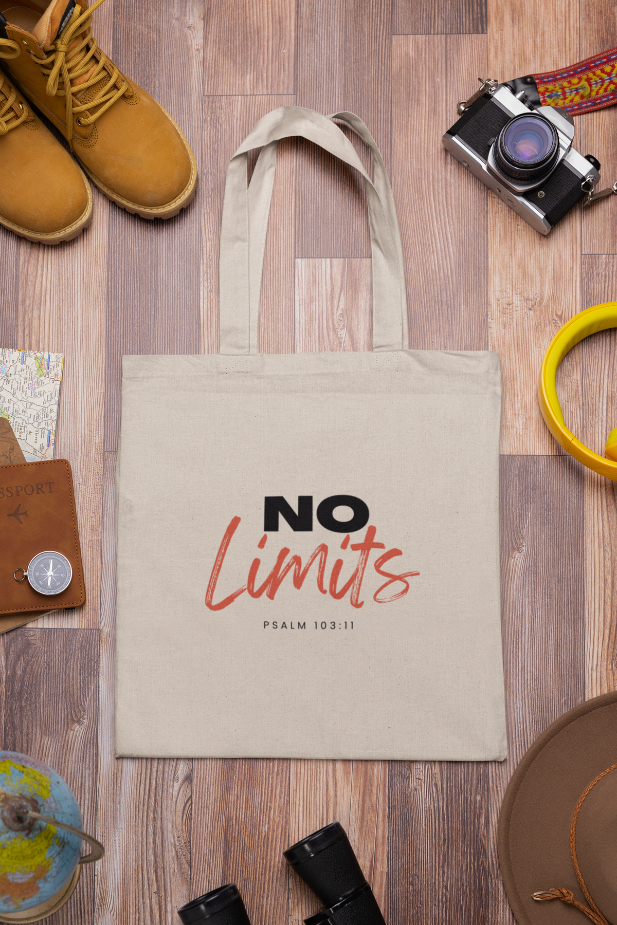 "No Limits" Cotton Canvas Tote Bag