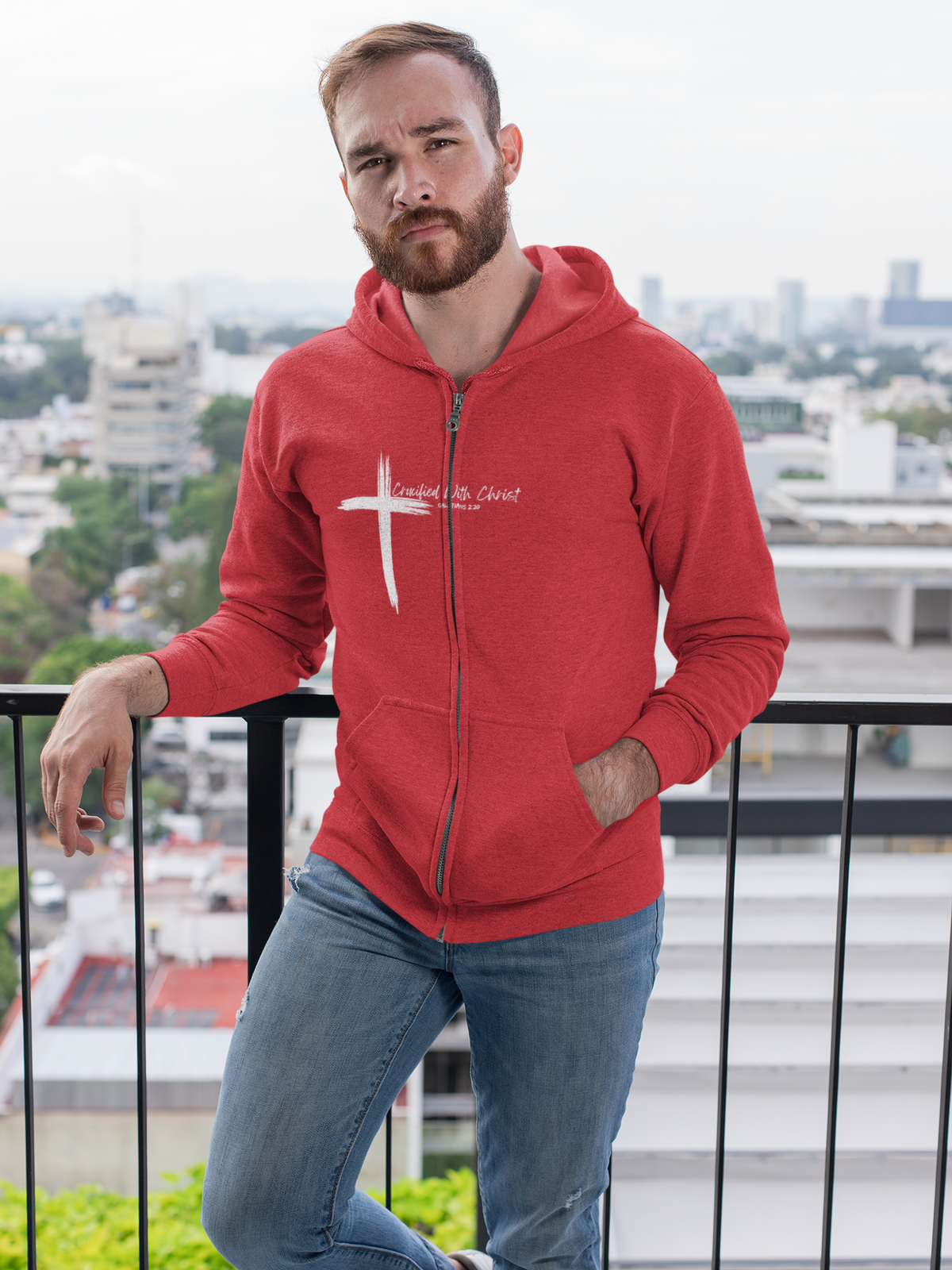 Crucified With Christ Ver.2 | Unisex Heavy Blend™ Full Zip Hooded Sweatshirt