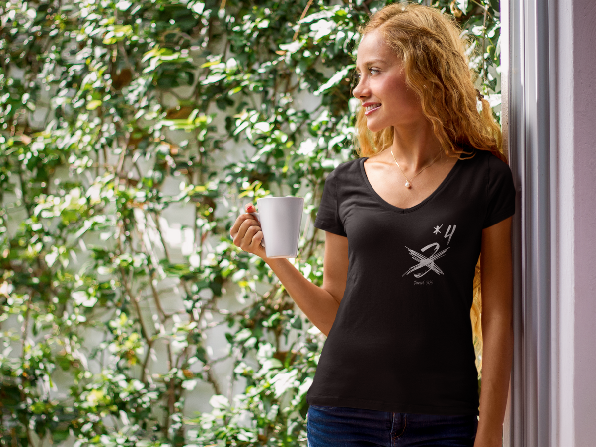 Not Just Three- Ladies' V-Neck T-Shirt