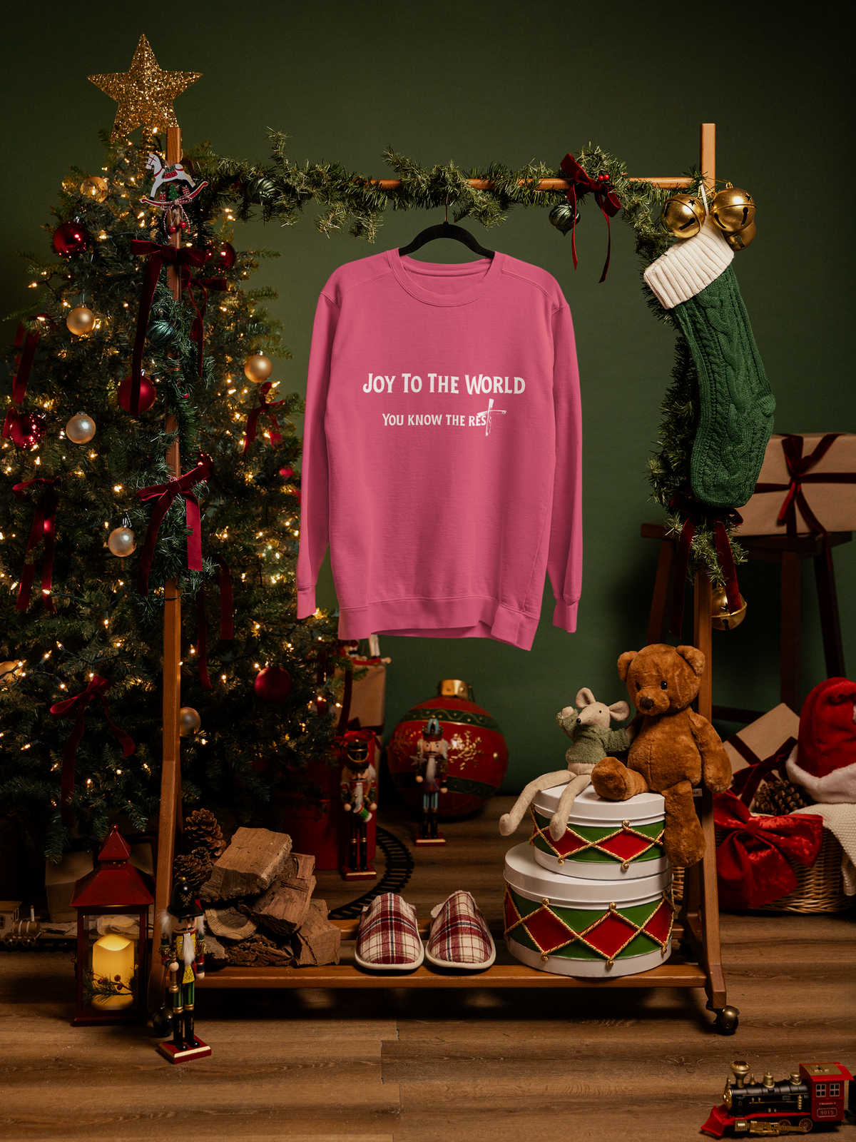Joy to the World Christian Sweatshirt – Cozy Faith Holiday Apparel | Unisex Heavy Blend™ Crewneck Sweatshirt